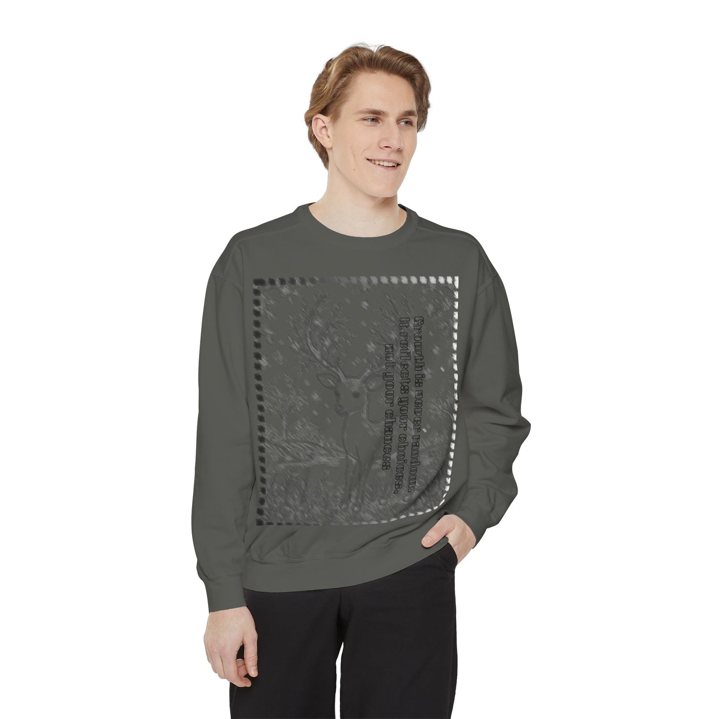 Stylish Unisex Sweatshirt with Deer Design, Cozy Autumn Loungewear, Gift for Him/Her, Perfect for Holidays, Nature Lovers