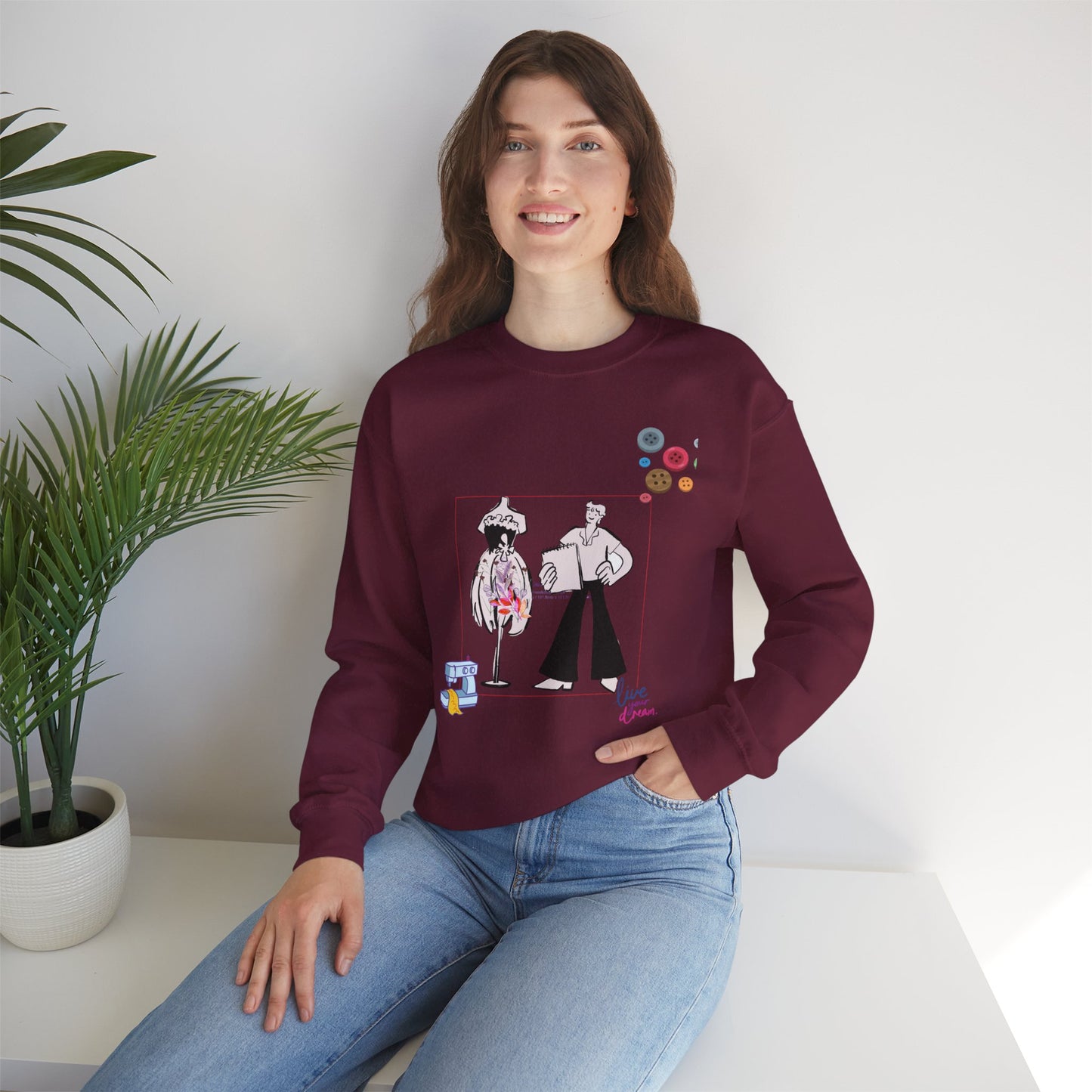 Chic Artistic Crewneck Sweatshirt - Unique Graphic Art, Cozy Gift for Art Lovers, Stylish Layering for Any Occasion, Trendy Sweatshirt