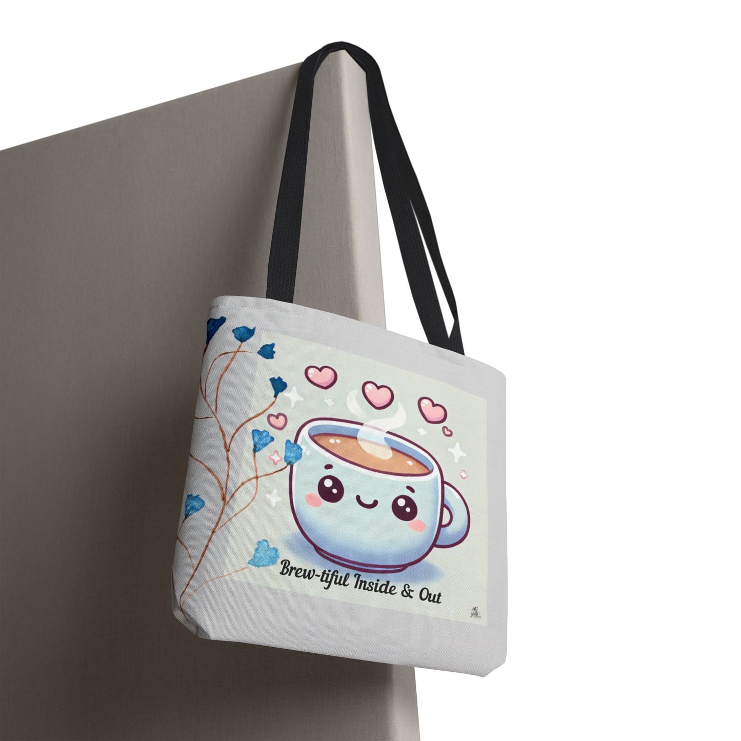 Cute Coffee Tote Bag, AOP Coffee Lover's Gift, Eco-Friendly Shopping Bag, Adorable Canvas Tote for Everyday Use, Heartfelt Design
