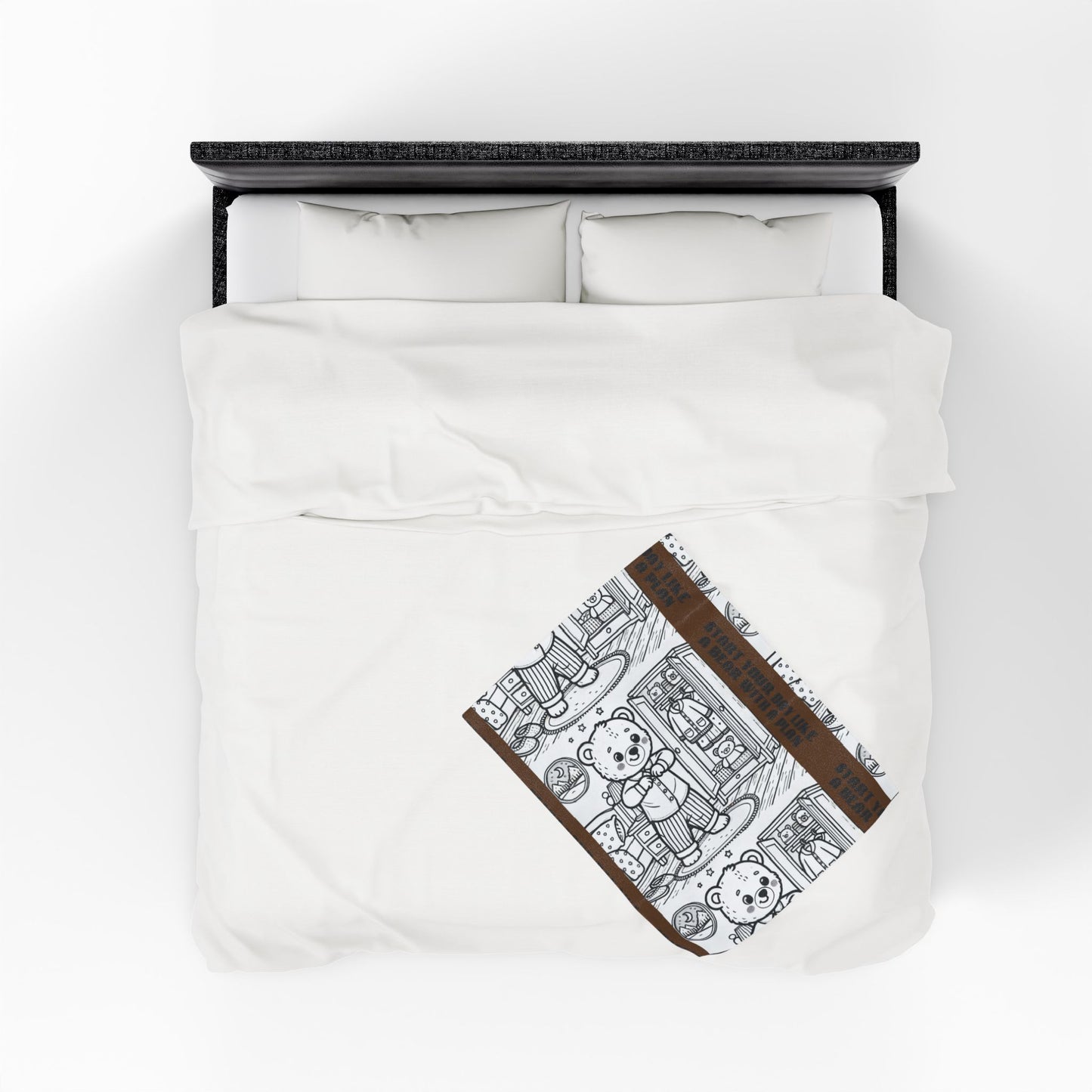 Cozy Bear Velveteen Plush Blanket, Soft Throw for Kids, Nursery Decor, Gift for Baby Shower, Bedtime Comfort, Playroom Accessory