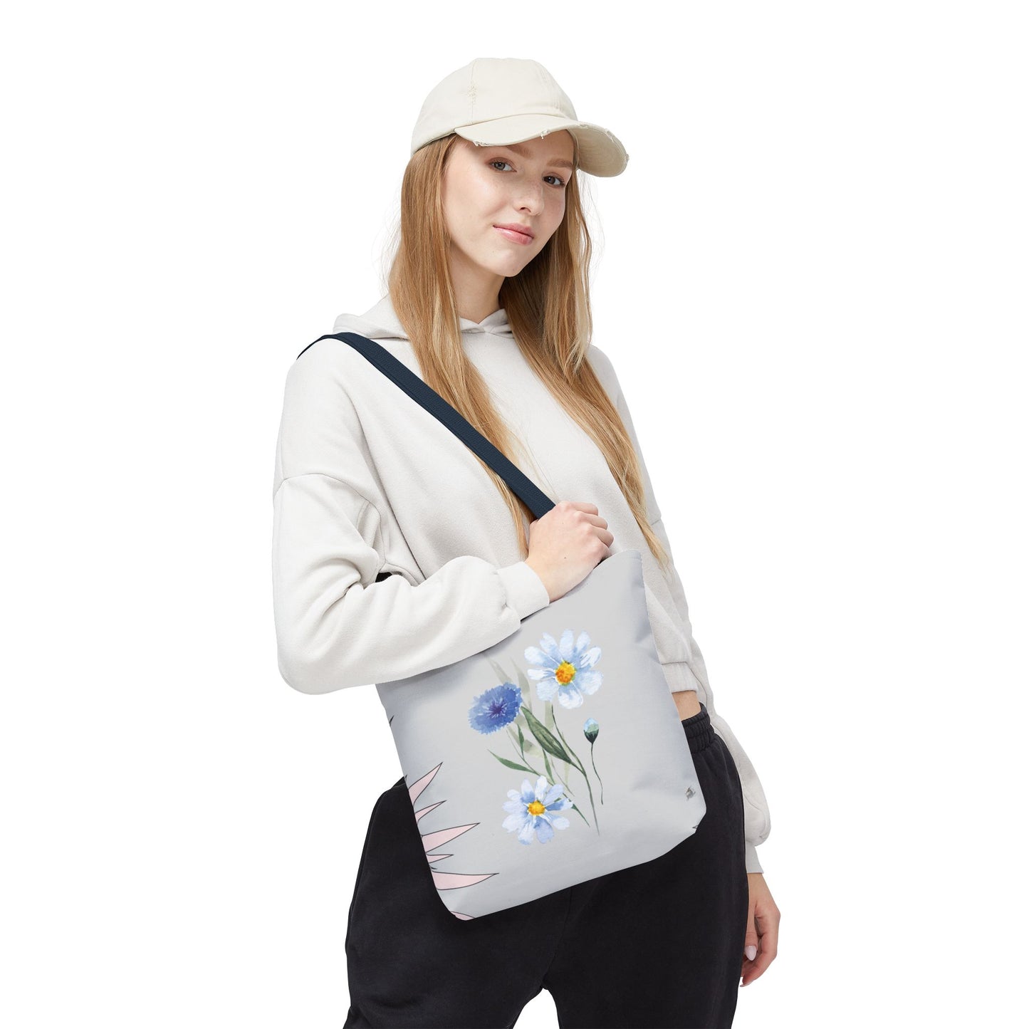 Charming Floral & Cute Bird Tote Bag, Eco-Friendly Shopping Bag, Great for Casual Outings, Gifts for Nature Lovers, Spring Accessories