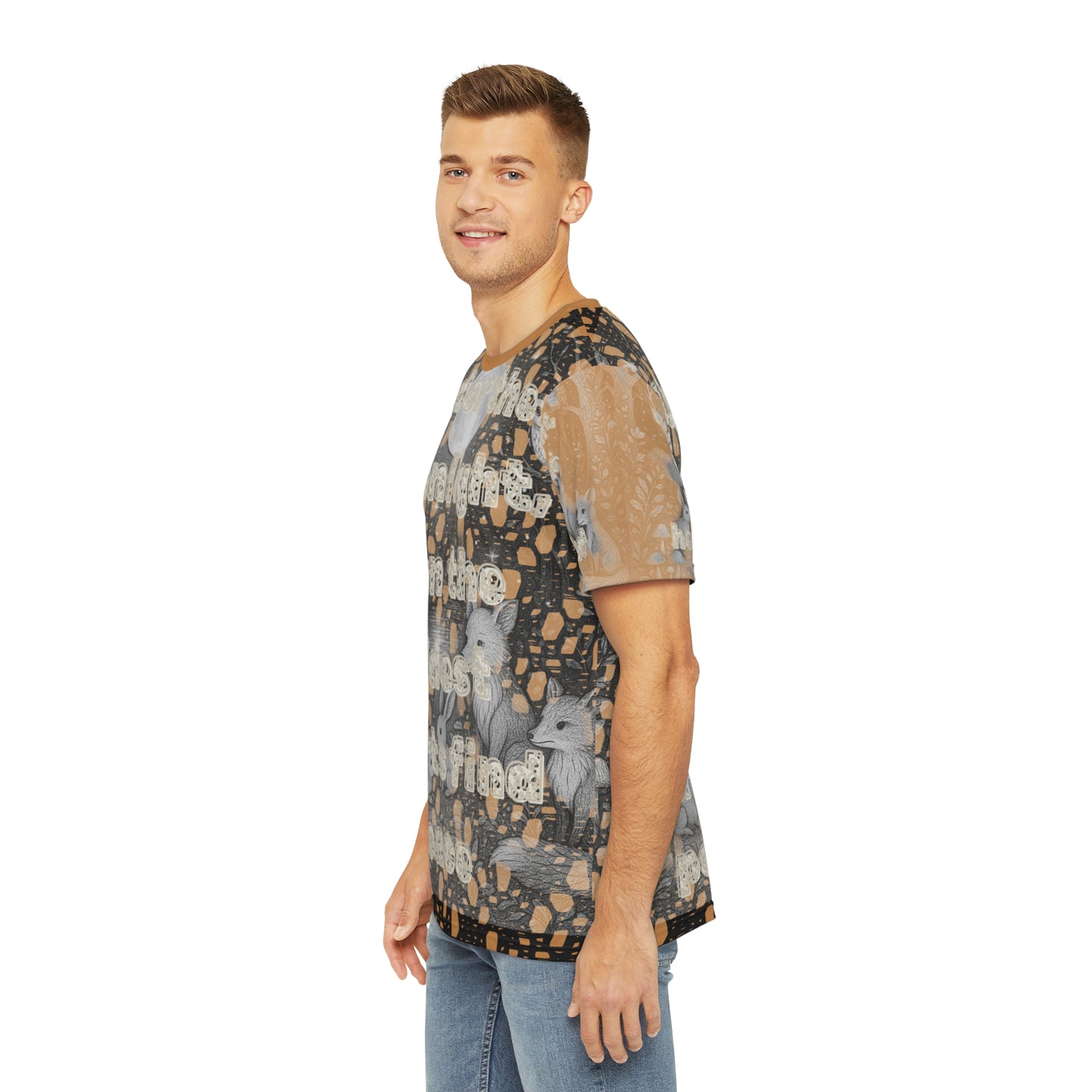 Moonlit Woodland Men's Tee, Nature-Themed Shirt, Peaceful Graphic Tee, Perfect for Outdoor Lovers, Unique Gift for Animal Enthusiasts