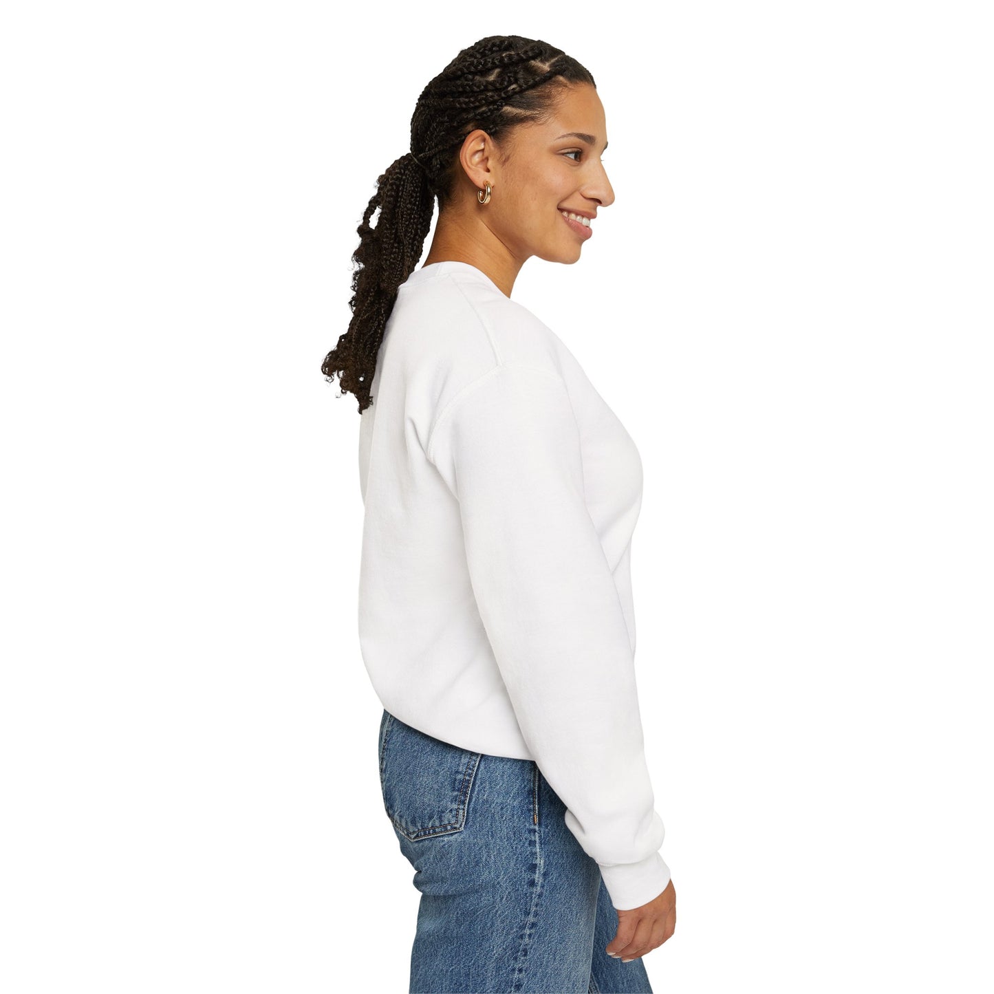 Minimalist Chest Quote Sweatshirt | Subtle Typographic Design