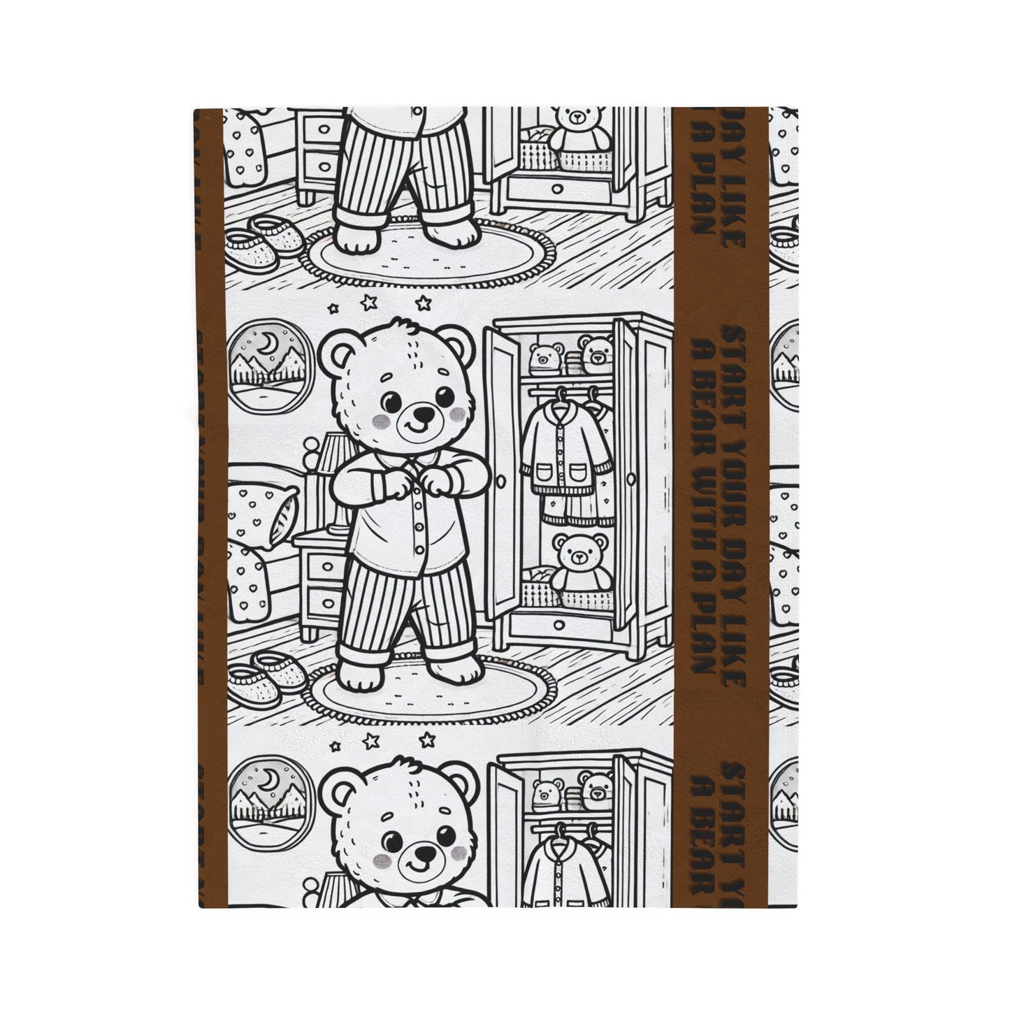 Cozy Bear Velveteen Plush Blanket, Soft Throw for Kids, Nursery Decor, Gift for Baby Shower, Bedtime Comfort, Playroom Accessory