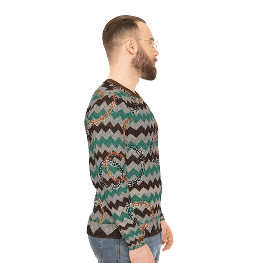 Cozy Patterned Lightweight Sweatshirt, Casual Layering Top, Unique Gift for Her, Fall Fashion, Bohemian Vibe