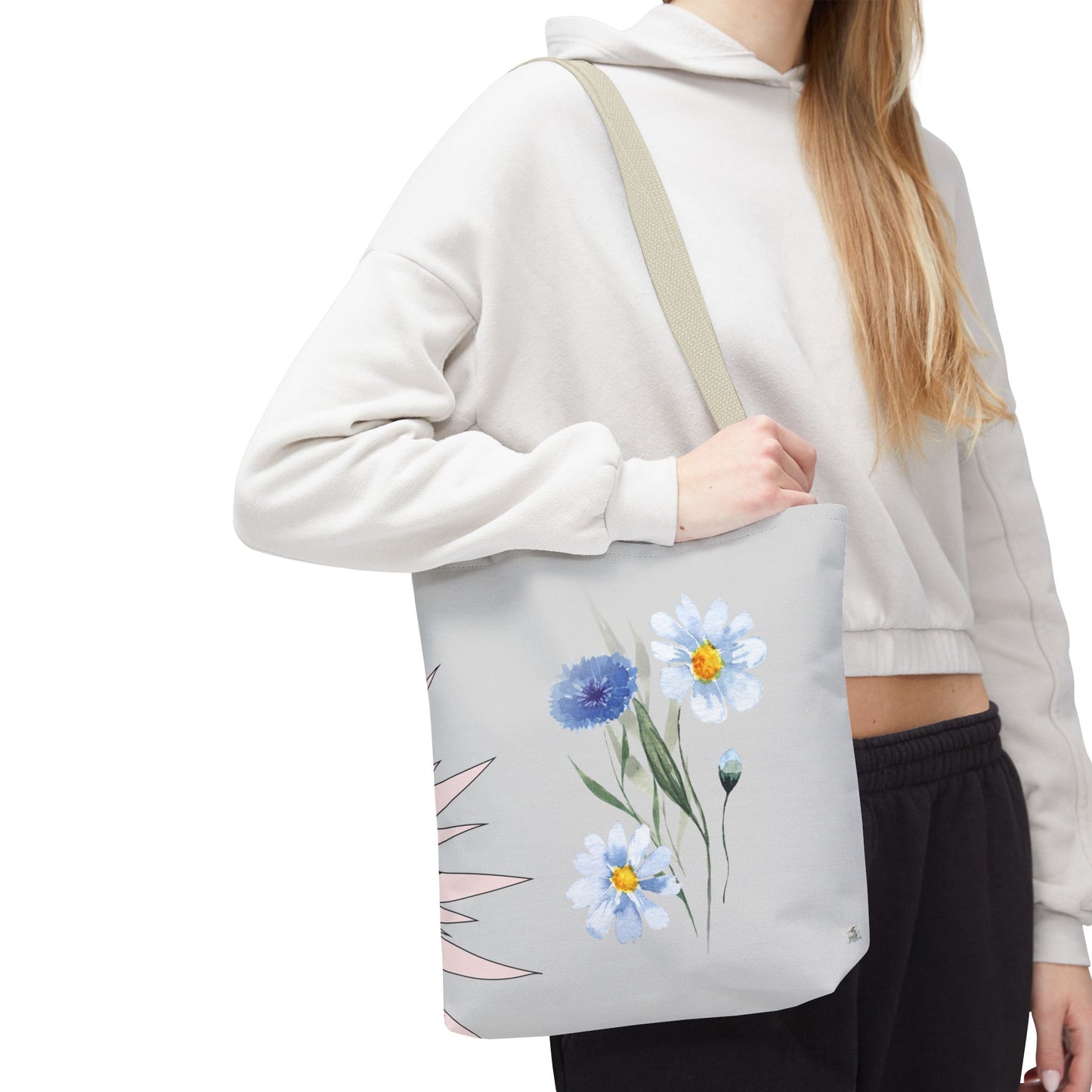 Charming Floral & Cute Bird Tote Bag, Eco-Friendly Shopping Bag, Great for Casual Outings, Gifts for Nature Lovers, Spring Accessories