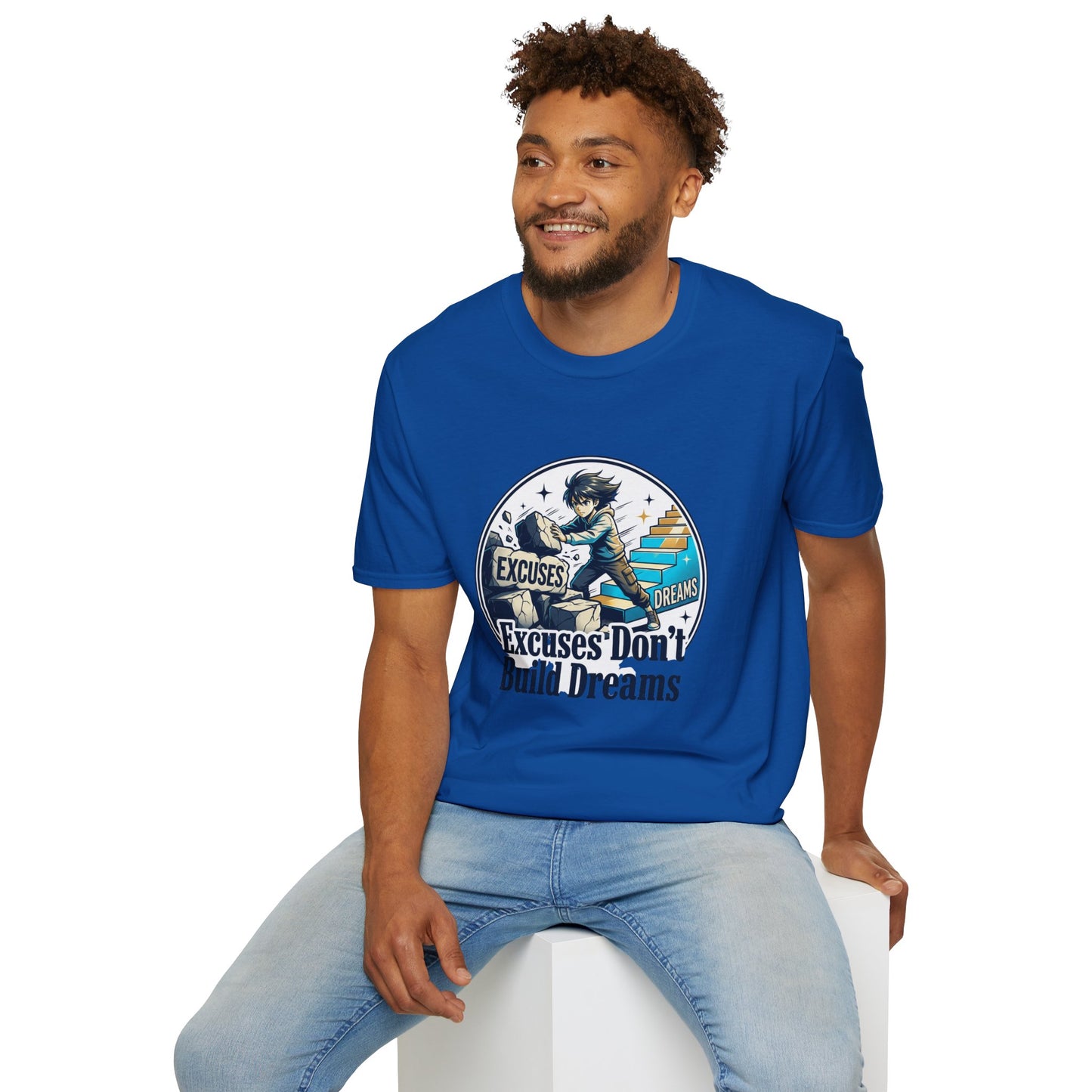 Excuses Don't Build Dreams T-Shirt — Motivational Skateboard Graphic Tee