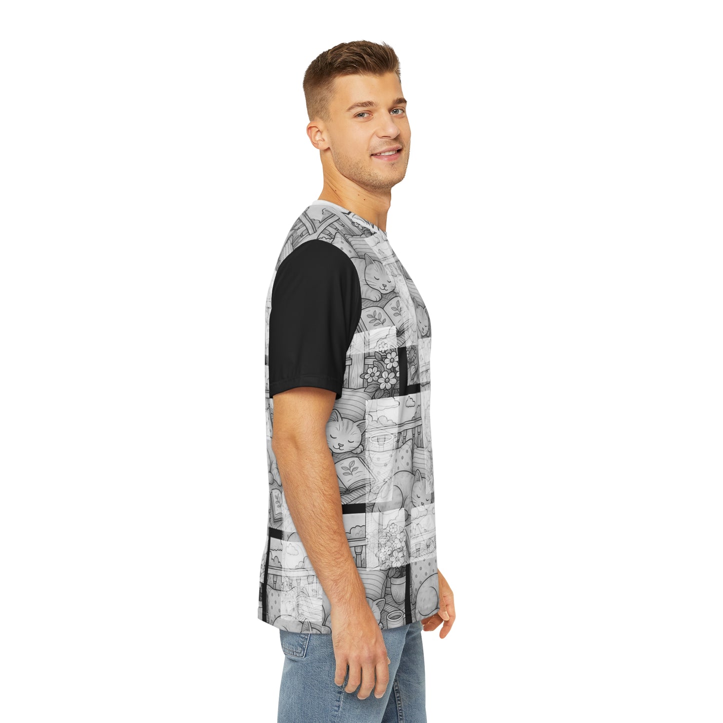 Men's Artistic Patterned Tee, Trendy Summer Shirt, Unique Graphic Tee, Casual Wear, Gift for Art Lovers, Vacation Outfit