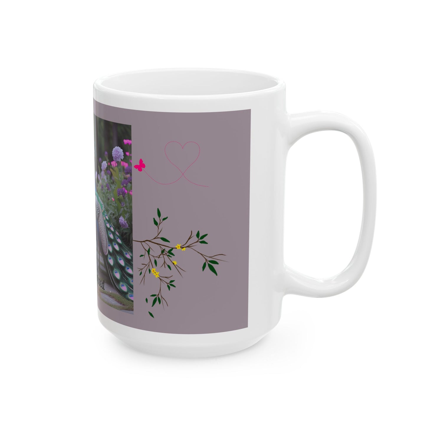 Peacock Love Ceramic Mug - Forever Entwined, Gift for Couples, Wedding, Anniversary, Home Decor, Nature Lovers