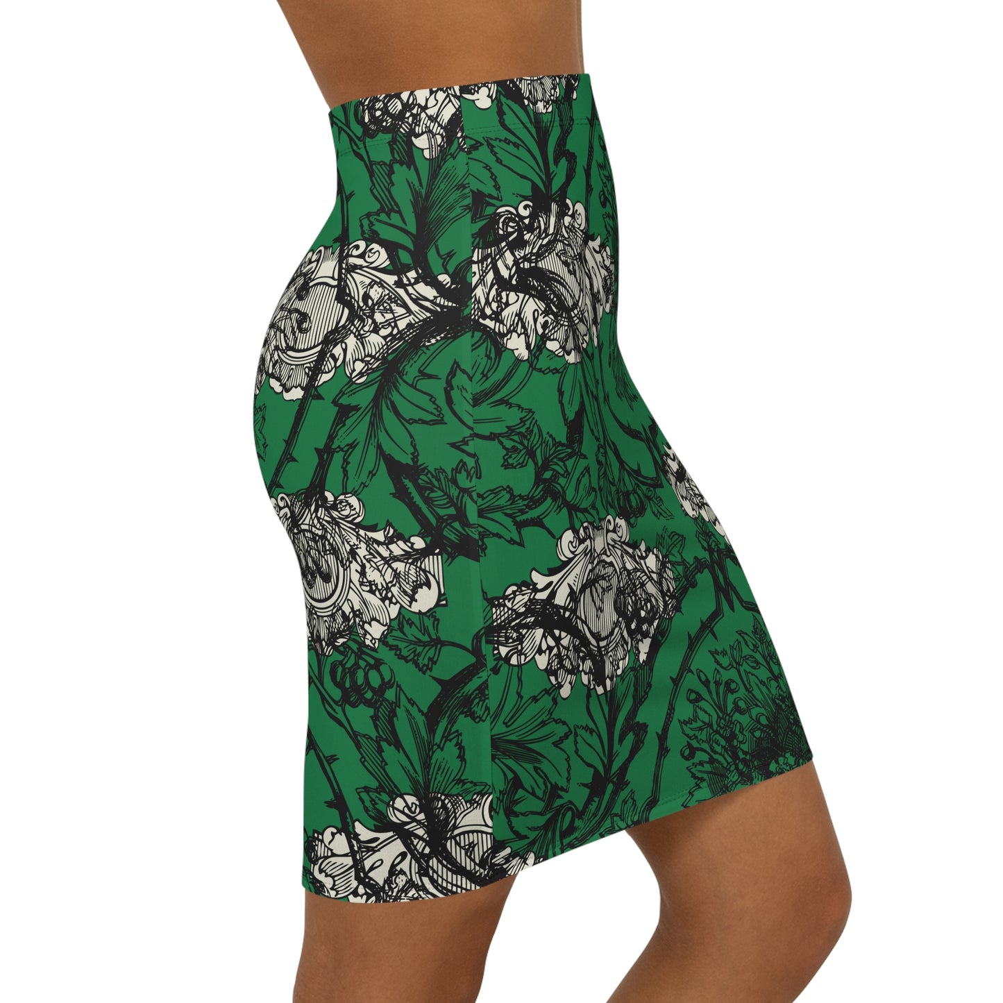 Stylish Womens Fashion Elegant Floral Mid-Waist Skirt