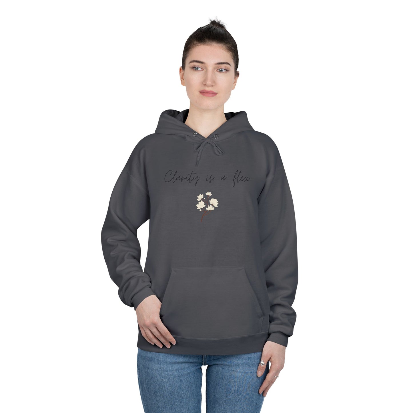 Charity Is a Flower Hoodie — Minimal Floral Charity Quote Pullover