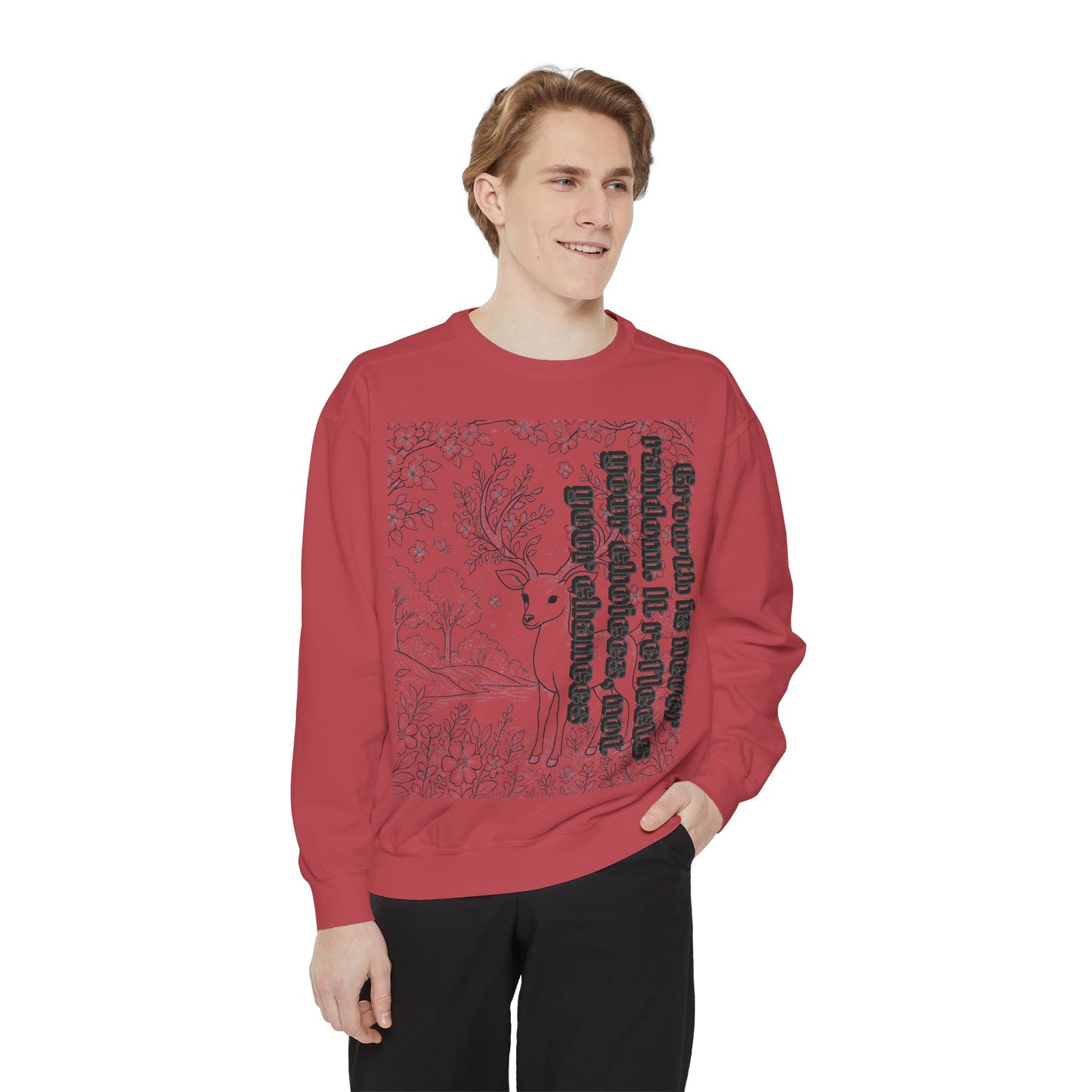 Whimsical Deer Sweatshirt | Cozy Casual Wear, Gift for Nature Lovers, Fall Fashion, Unique Artwork, Unisex Style