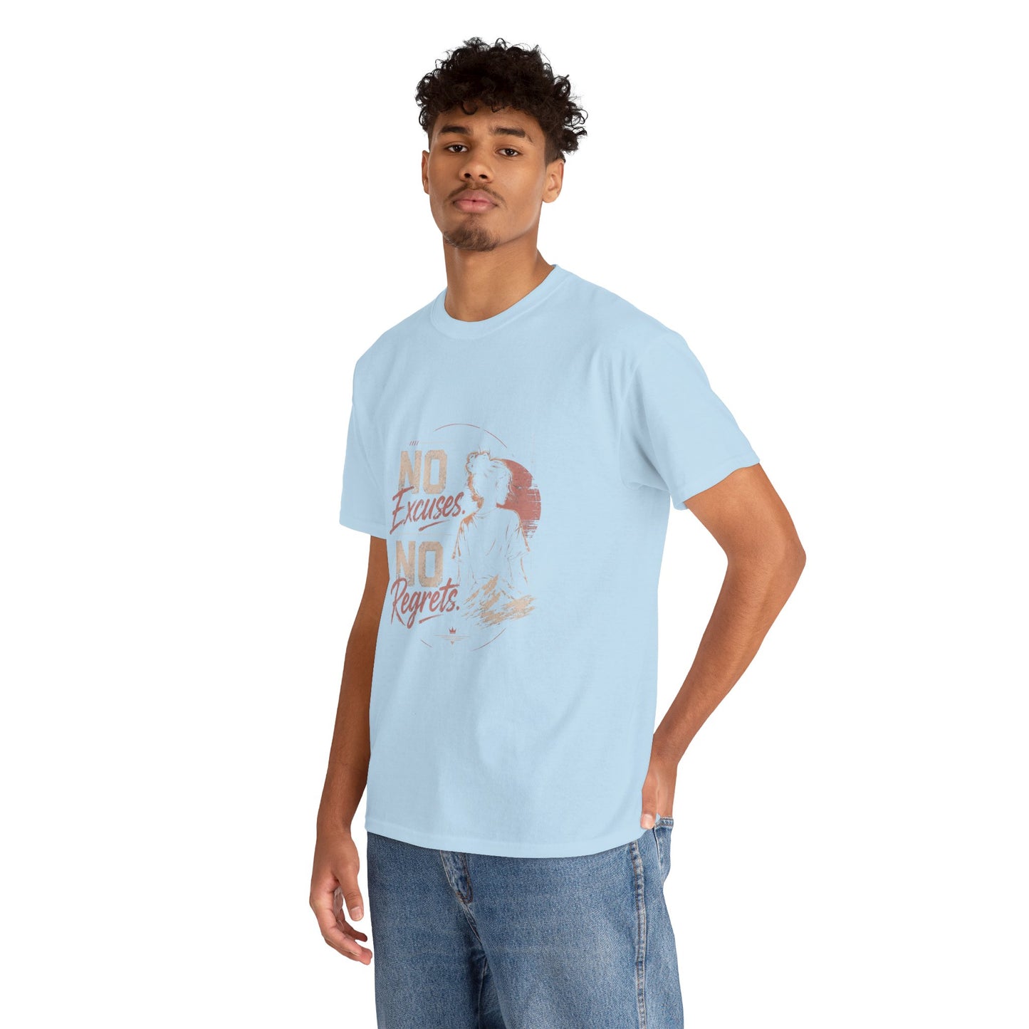 No Excuses No Regrets Tee | Motivational Graphic T-Shirt | Silhouette Design