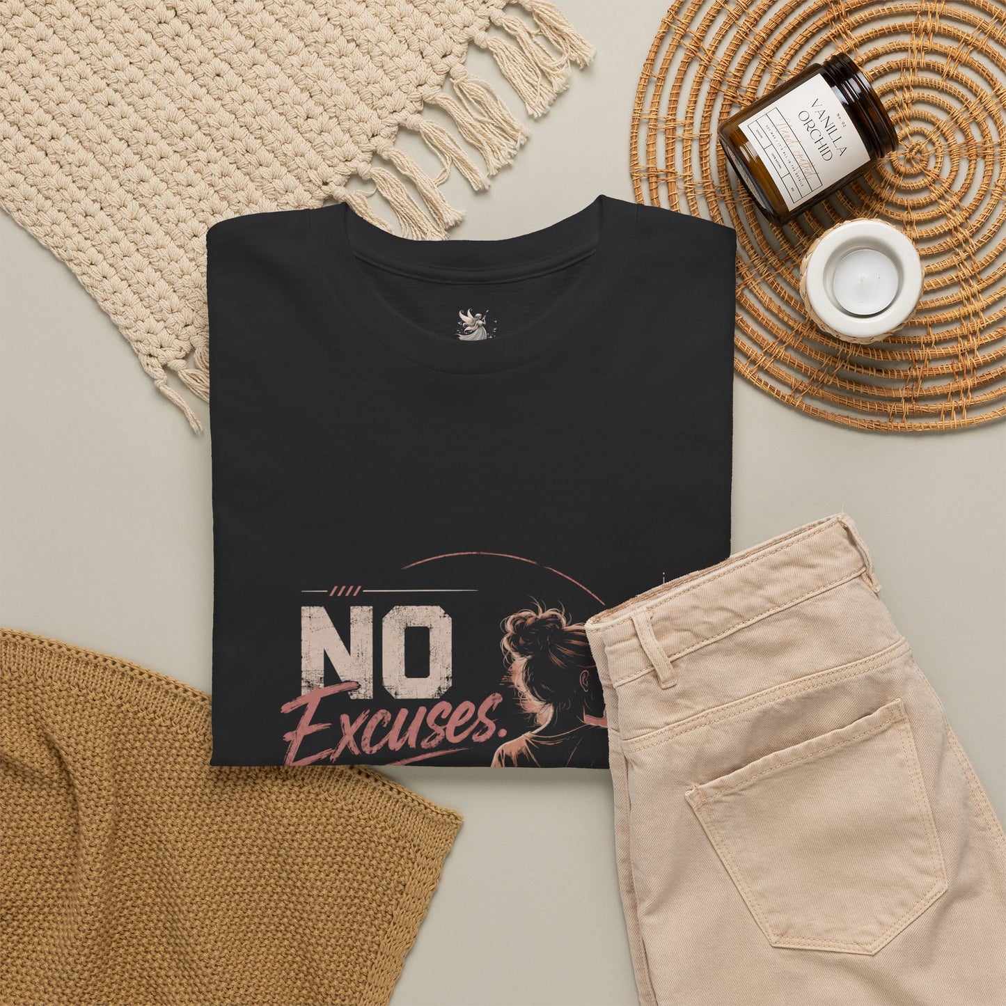No Excuses No Regrets Tee | Motivational Graphic T-Shirt | Silhouette Design