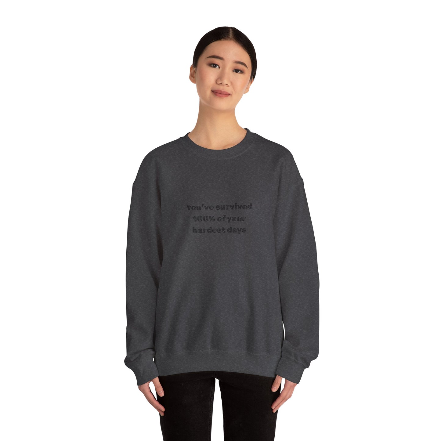 Minimalist Chest Quote Sweatshirt | Subtle Typographic Design