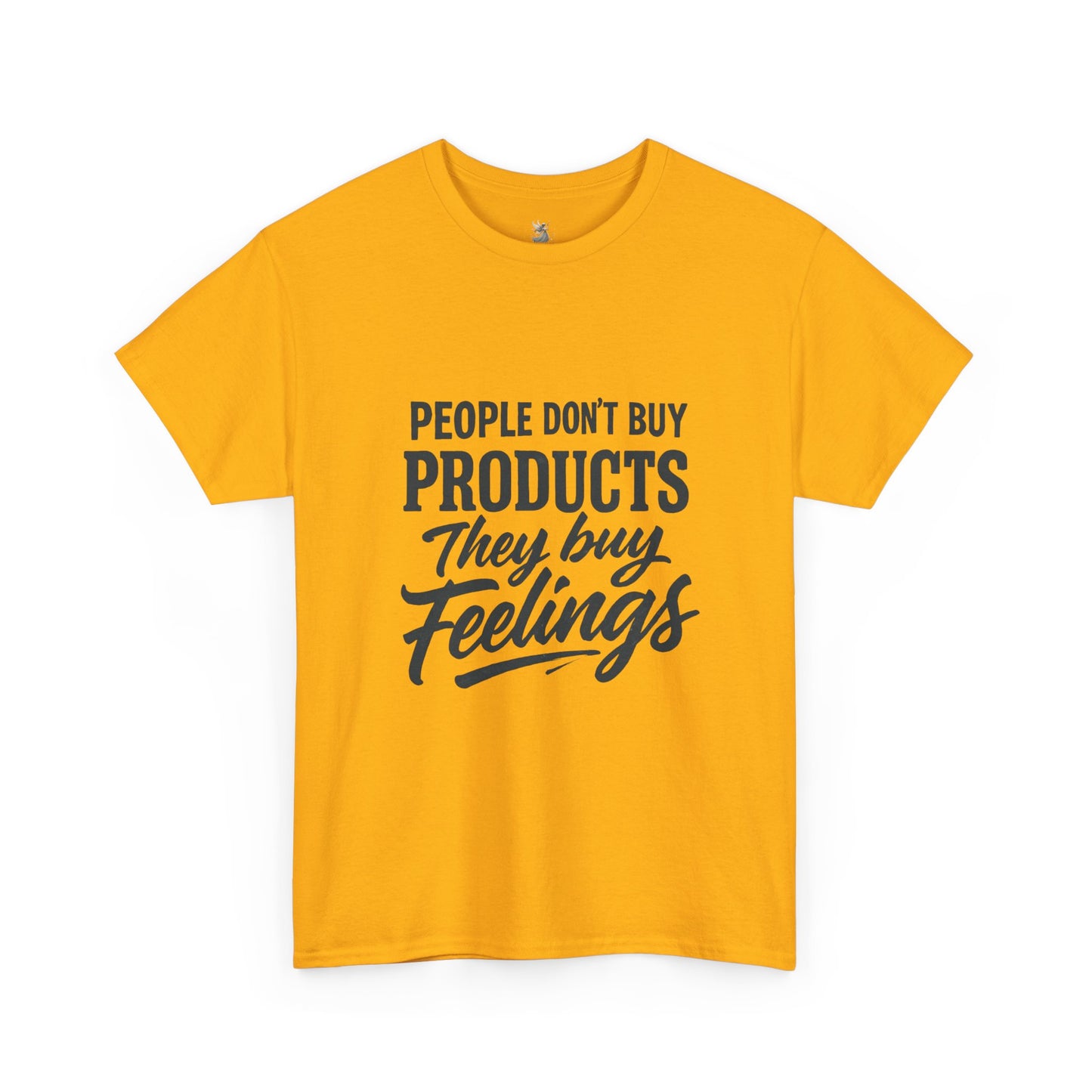 Unisex Heavy Cotton Tee: 'People Don't Buy Products, They Buy Feelings' - Casual Fashion, Gift Idea, Everyday Wear, Comfortable Style, [...]
