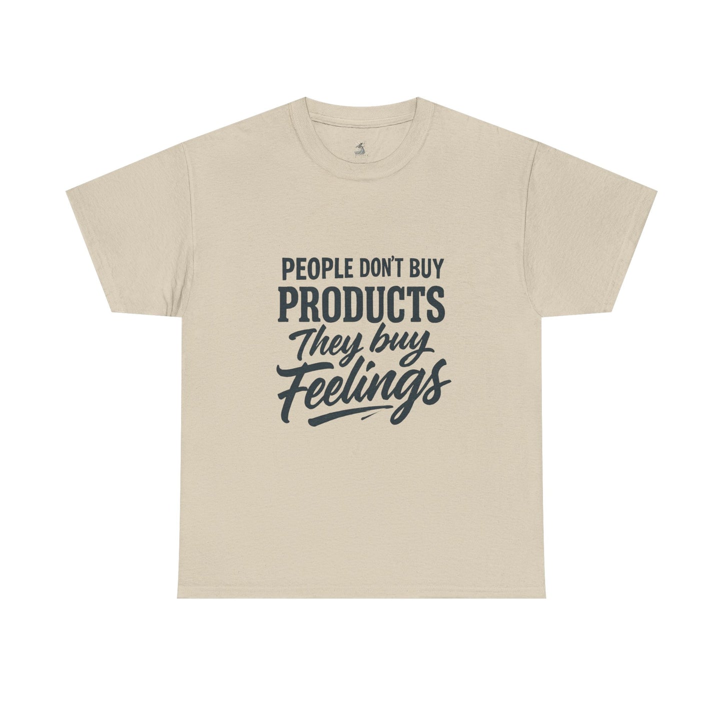 Unisex Heavy Cotton Tee: 'People Don't Buy Products, They Buy Feelings' - Casual Fashion, Gift Idea, Everyday Wear, Comfortable Style, [...]