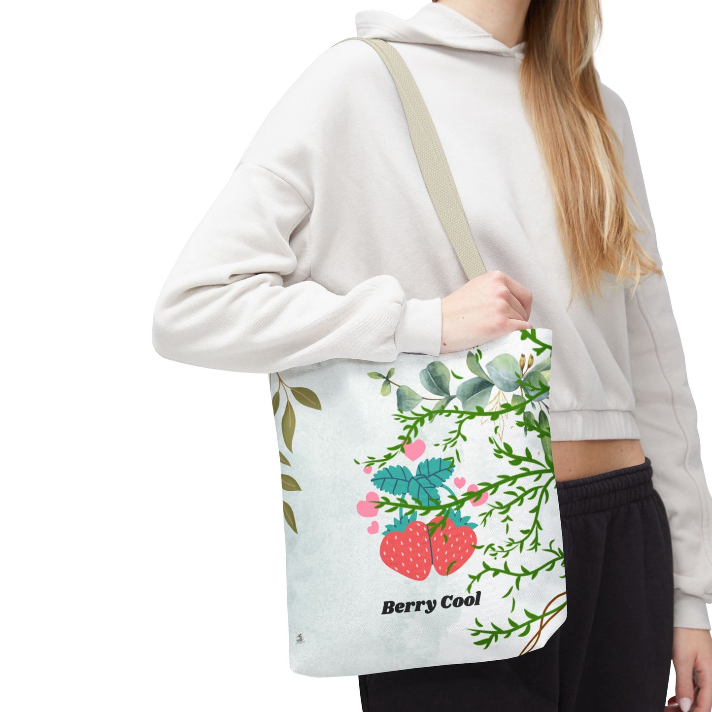 Berry Cool Tote Bag, Spring Fashion Accessory, Eco-Friendly Shopping Bag, Gift for Her, Floral Tote