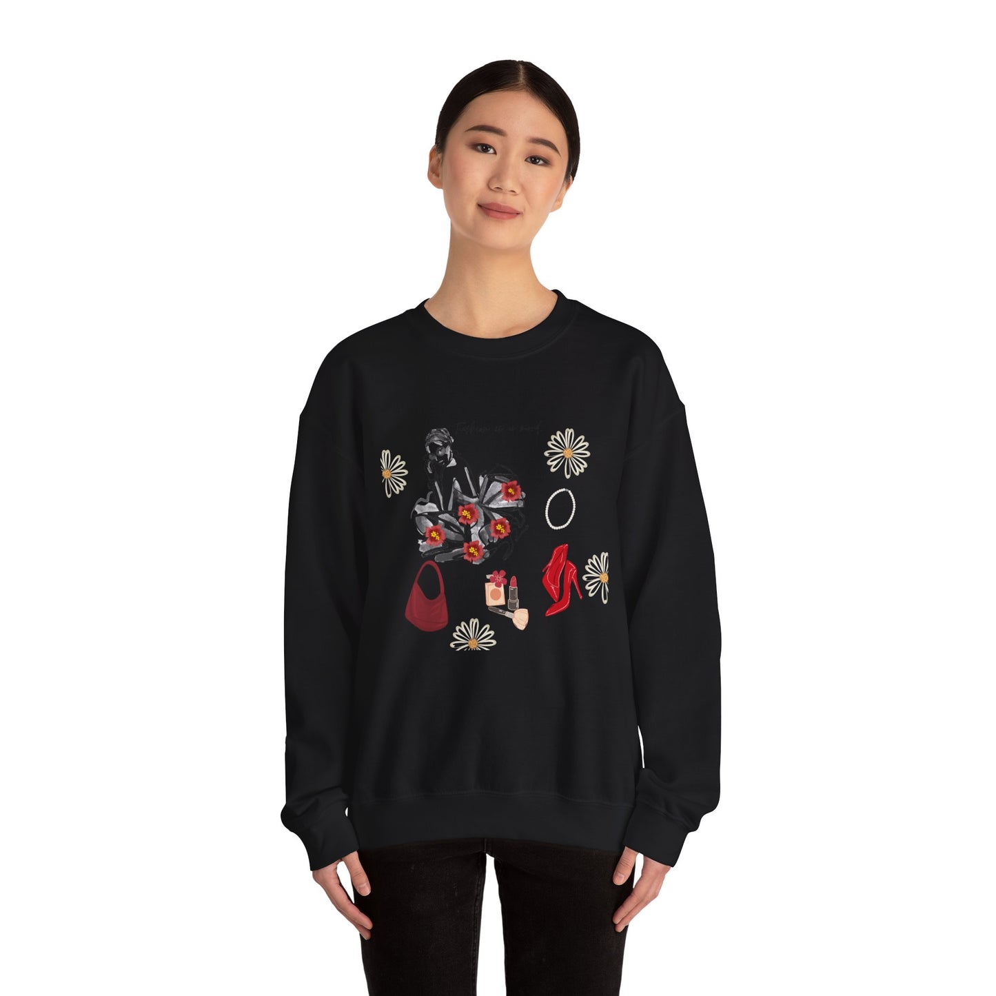 Fashion Illustration Sweatshirt - Modern Woman Style