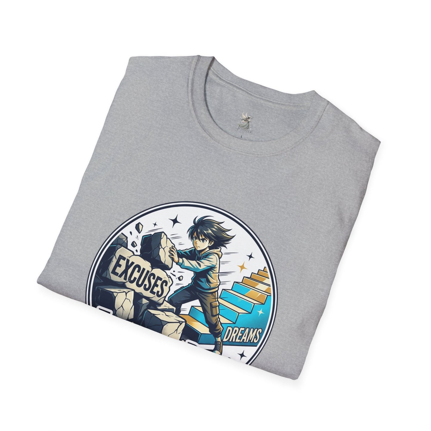 Excuses Don't Build Dreams T-Shirt — Motivational Skateboard Graphic Tee