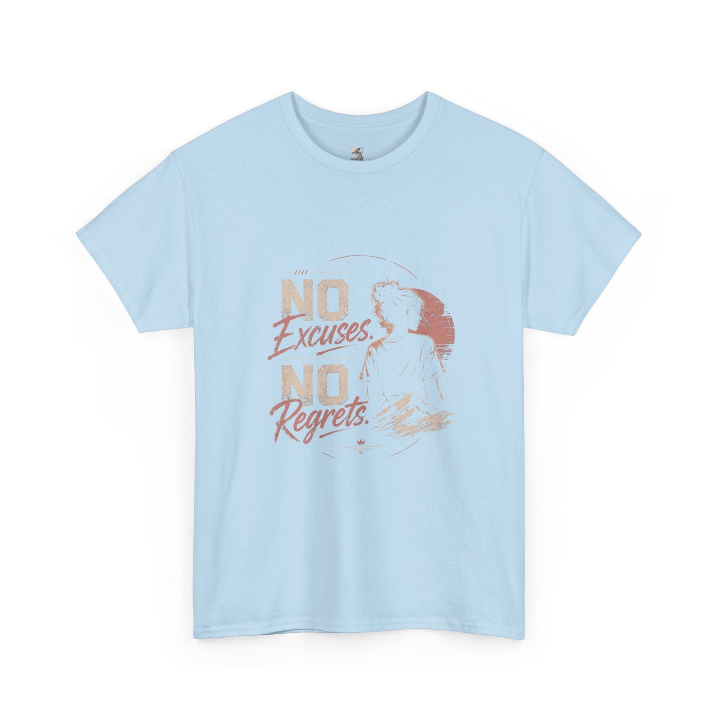 No Excuses No Regrets Tee | Motivational Graphic T-Shirt | Silhouette Design