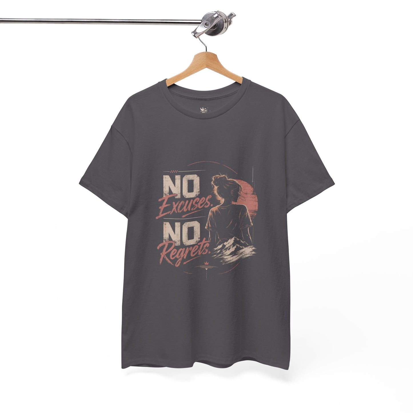 No Excuses No Regrets Tee | Motivational Graphic T-Shirt | Silhouette Design
