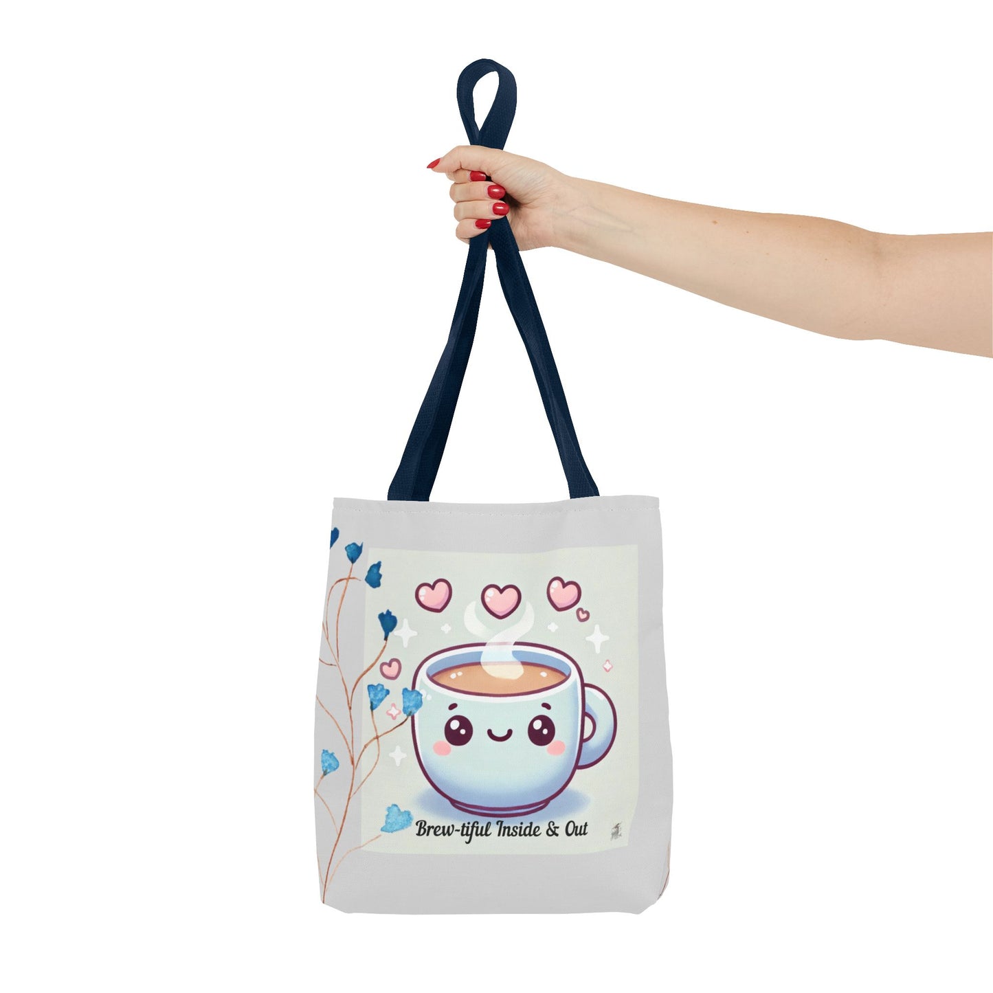 Cute Coffee Tote Bag, AOP Coffee Lover's Gift, Eco-Friendly Shopping Bag, Adorable Canvas Tote for Everyday Use, Heartfelt Design