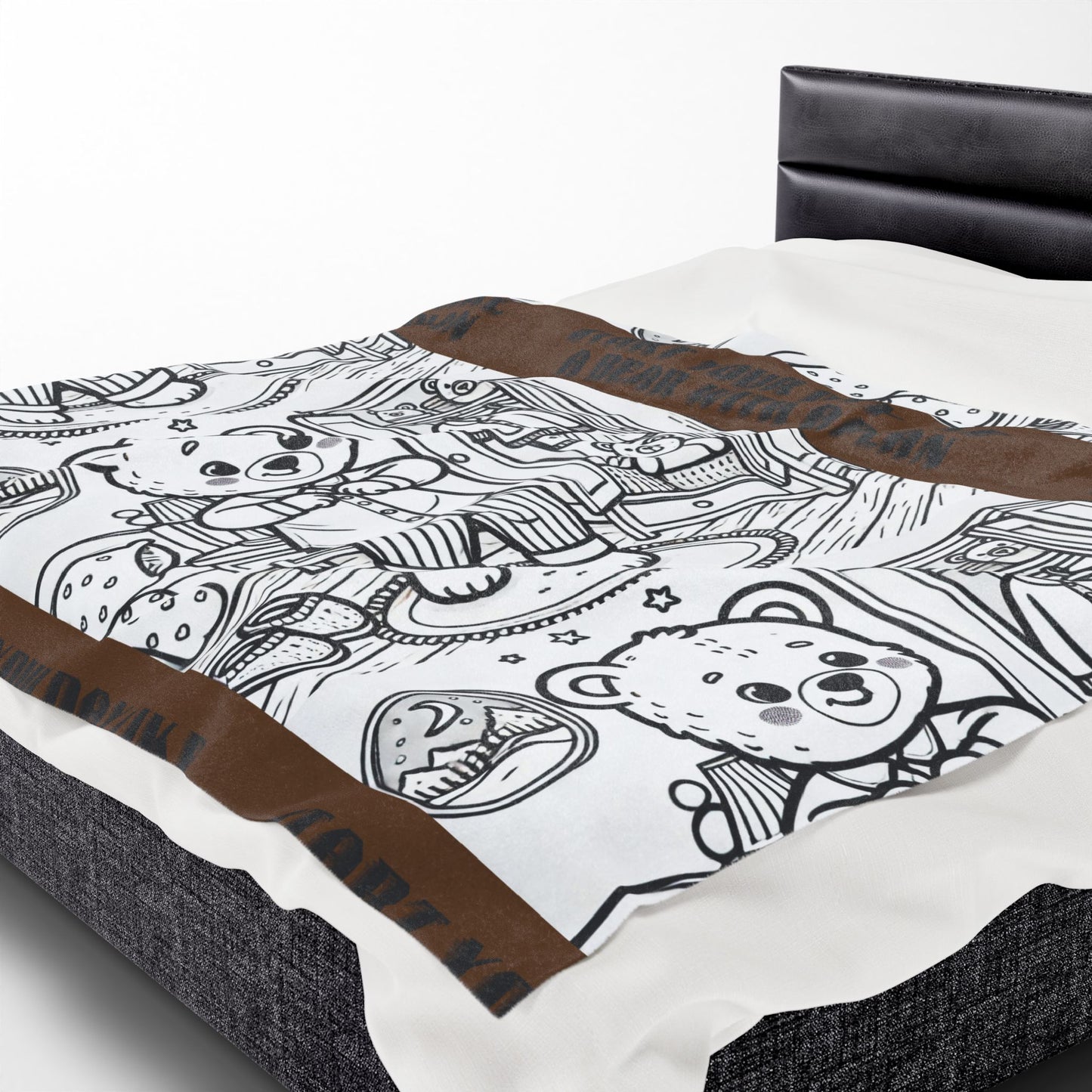 Cozy Bear Velveteen Plush Blanket, Soft Throw for Kids, Nursery Decor, Gift for Baby Shower, Bedtime Comfort, Playroom Accessory