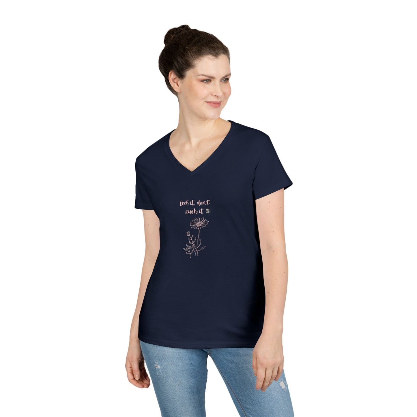 Chic Ladies' V-Neck T-Shirt, Casual Tee, Comfortable Fashion, Everyday Wear, Gift for Her, Summer Style