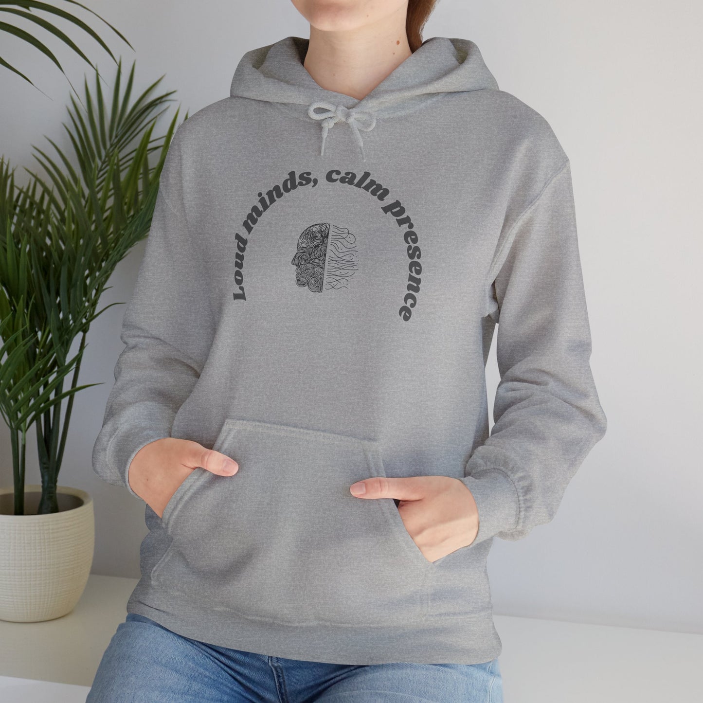 Calming Presence Hoodie - Unisex Heavy Blend™ Sweatshirt, Cozy Layer, Casual Wear, Mindfulness Gift, Relaxation Apparel
