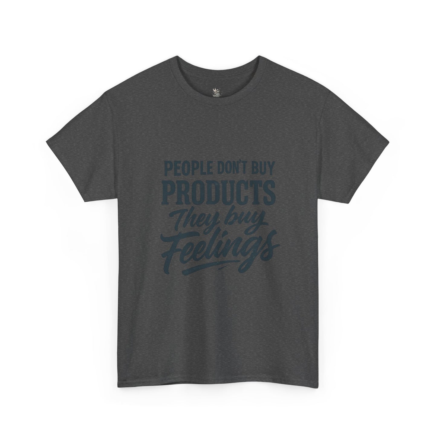 Unisex Heavy Cotton Tee: 'People Don't Buy Products, They Buy Feelings' - Casual Fashion, Gift Idea, Everyday Wear, Comfortable Style, [...]