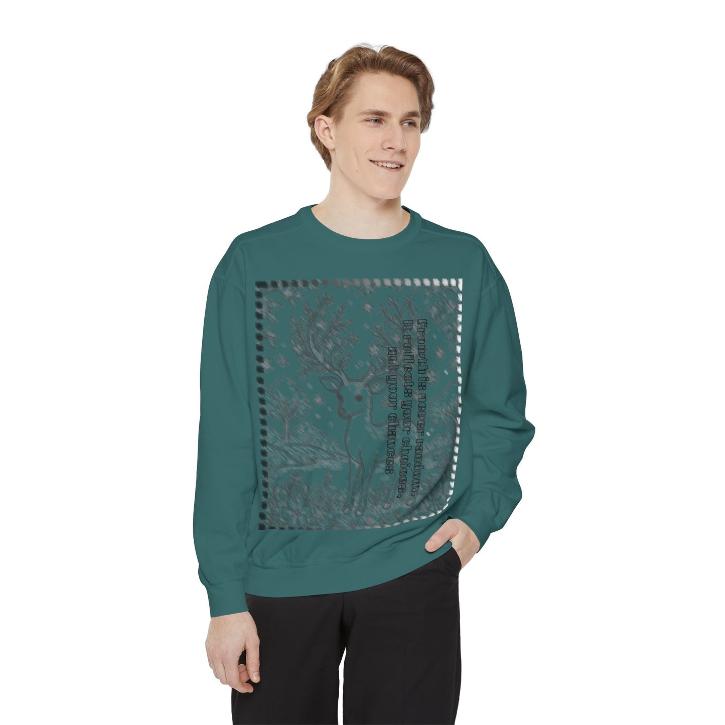 Stylish Unisex Sweatshirt with Deer Design, Cozy Autumn Loungewear, Gift for Him/Her, Perfect for Holidays, Nature Lovers