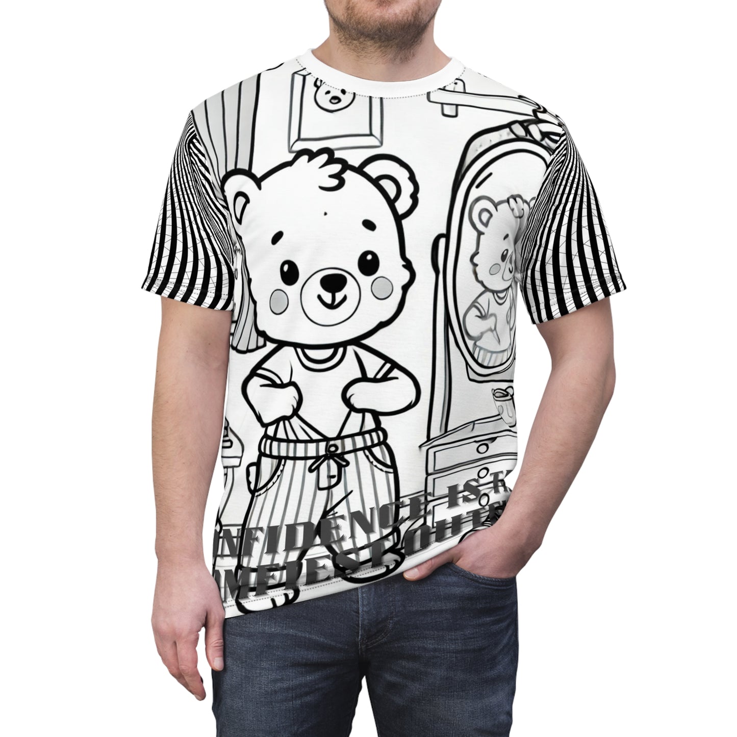 Cute Bear Confidence Tee, Unisex T-Shirt, Graphic Tee, Fun Fashion, Gift for Kids, Positive Vibes