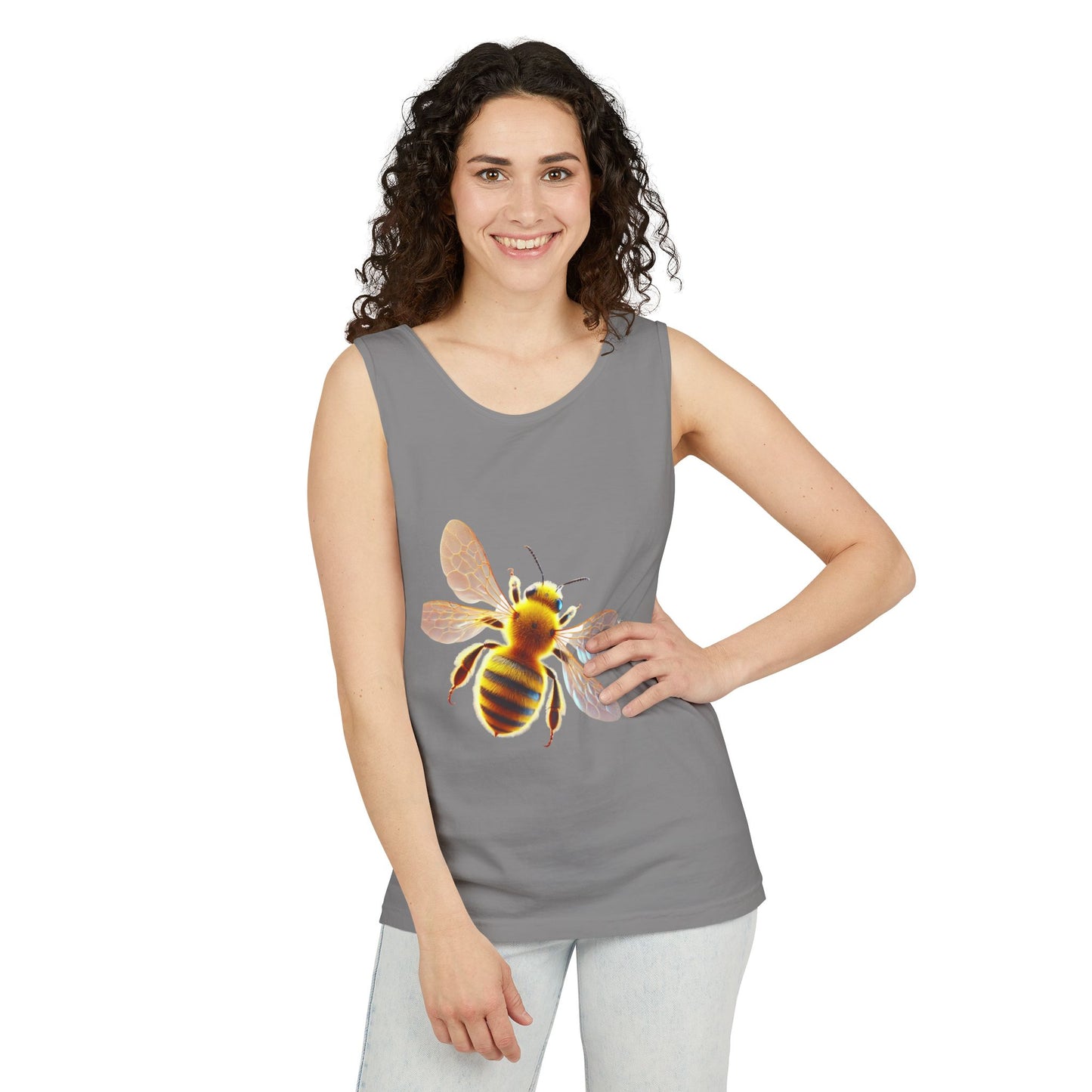 Bee Graphic Unisex Tank Top | Summer Casual Wear, Eco-Friendly Gift, Beach Top, Nature Lover Apparel, Bee Enthusiast Tank