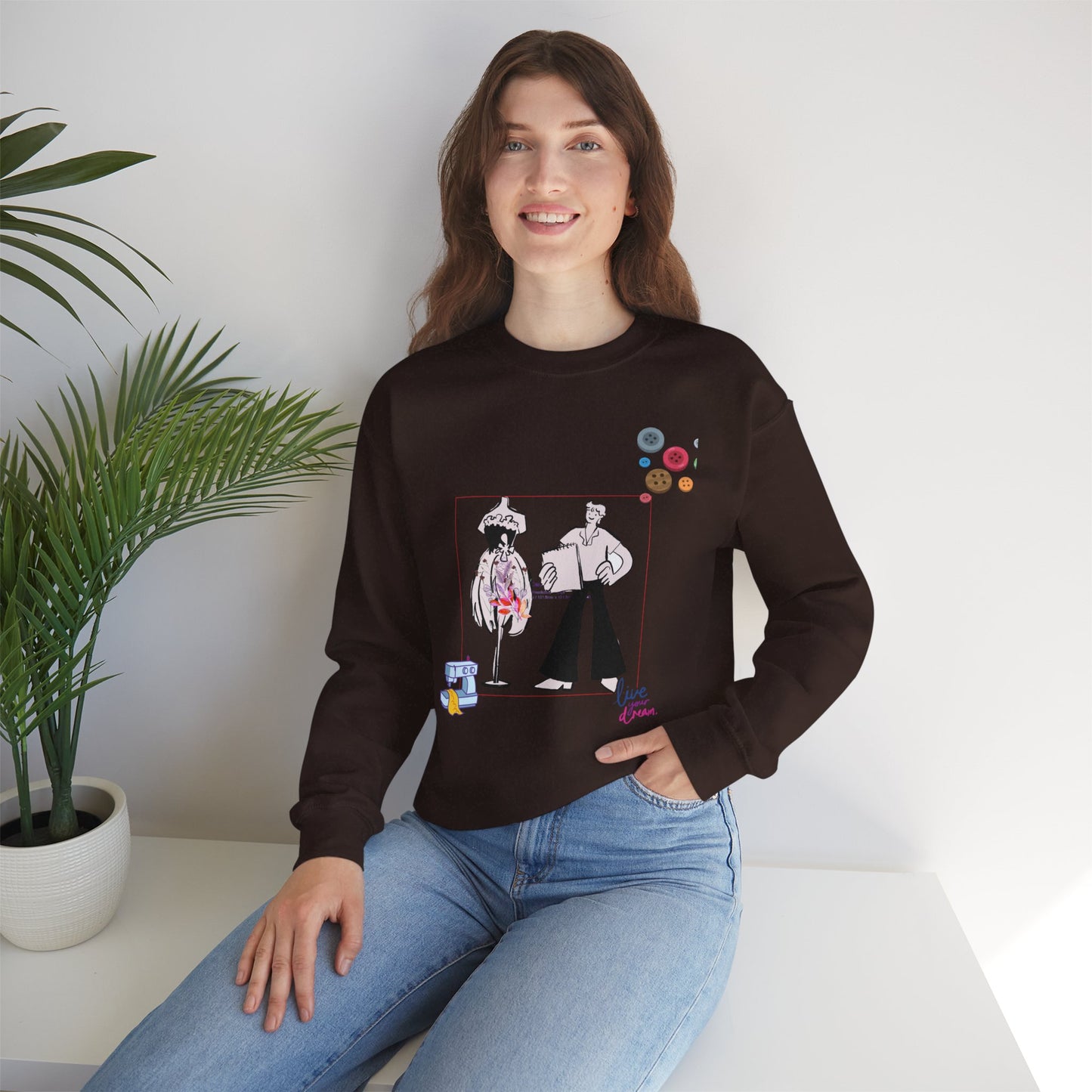 Chic Artistic Crewneck Sweatshirt - Unique Graphic Art, Cozy Gift for Art Lovers, Stylish Layering for Any Occasion, Trendy Sweatshirt