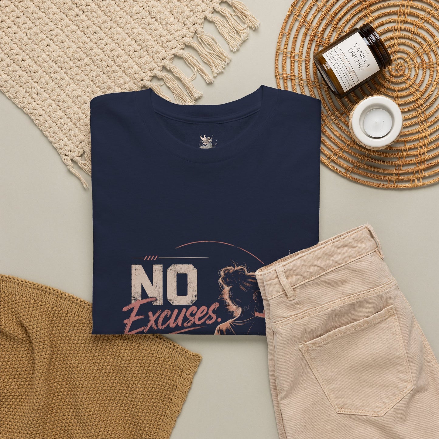 No Excuses No Regrets Tee | Motivational Graphic T-Shirt | Silhouette Design
