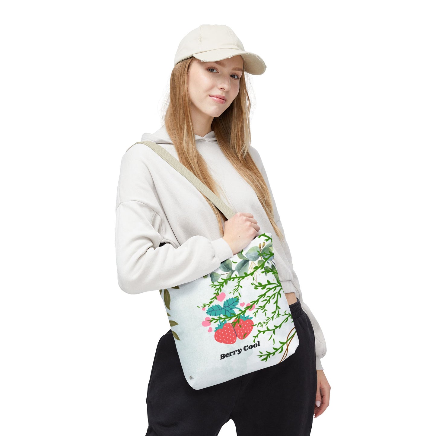 Berry Cool Tote Bag, Spring Fashion Accessory, Eco-Friendly Shopping Bag, Gift for Her, Floral Tote