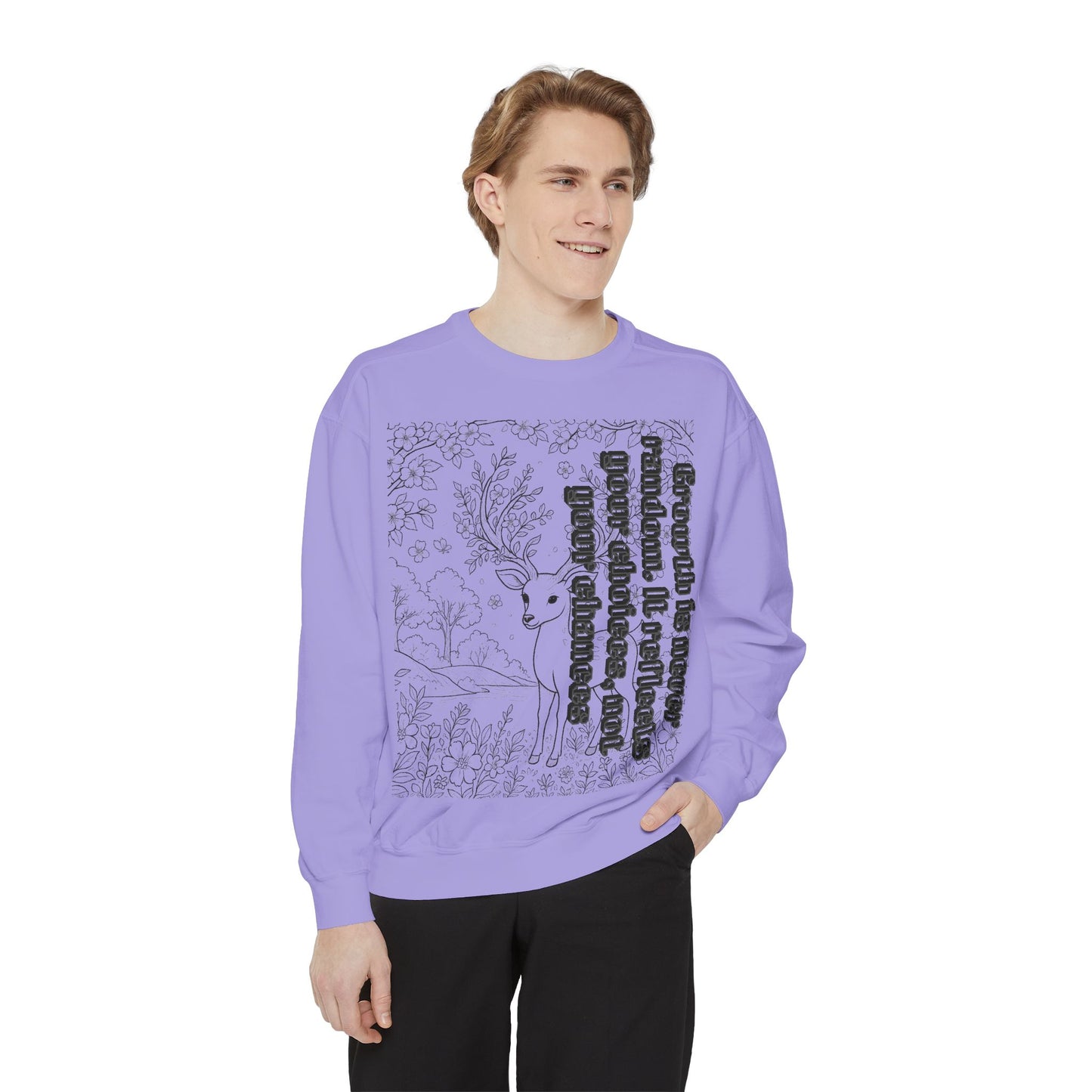 Whimsical Deer Sweatshirt | Cozy Casual Wear, Gift for Nature Lovers, Fall Fashion, Unique Artwork, Unisex Style