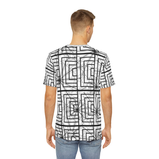 Stylish Abstract Floral Tee for Men, Casual Wear, Unique Gift, Graphic Tee, Summer Fashion, Trendy Polyester Shirt