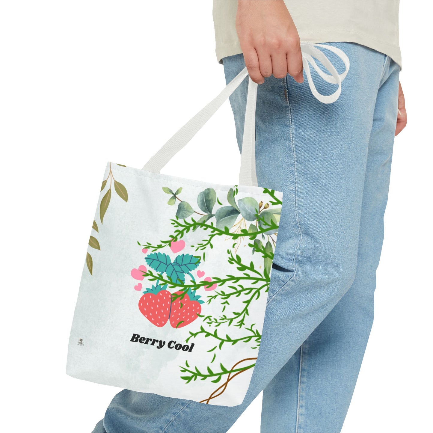 Berry Cool Tote Bag, Spring Fashion Accessory, Eco-Friendly Shopping Bag, Gift for Her, Floral Tote