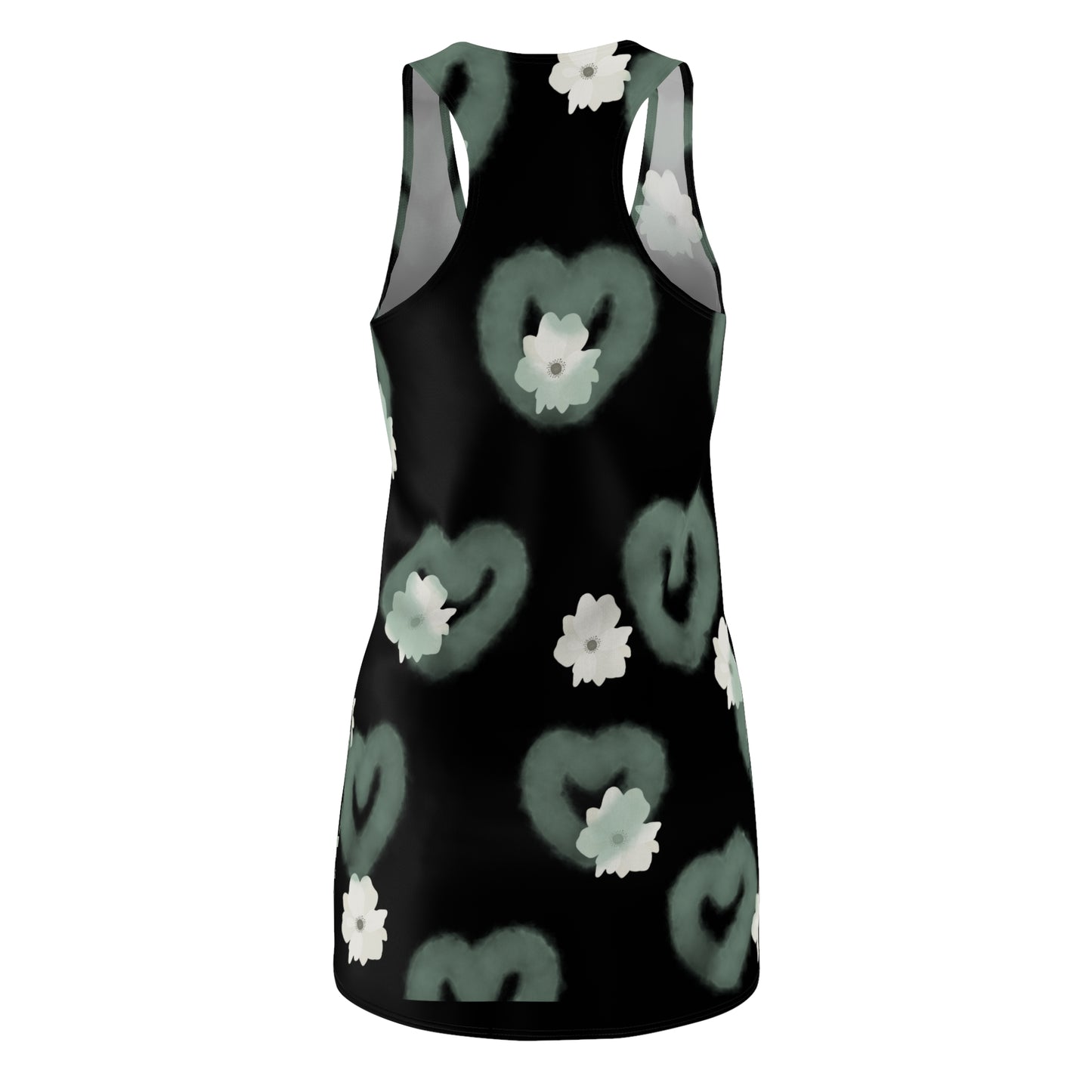 Heart Blossoms Racerback Dress | Floral Summer Dress, Casual Outfit, Beachwear, Gift for Her, Party Dress
