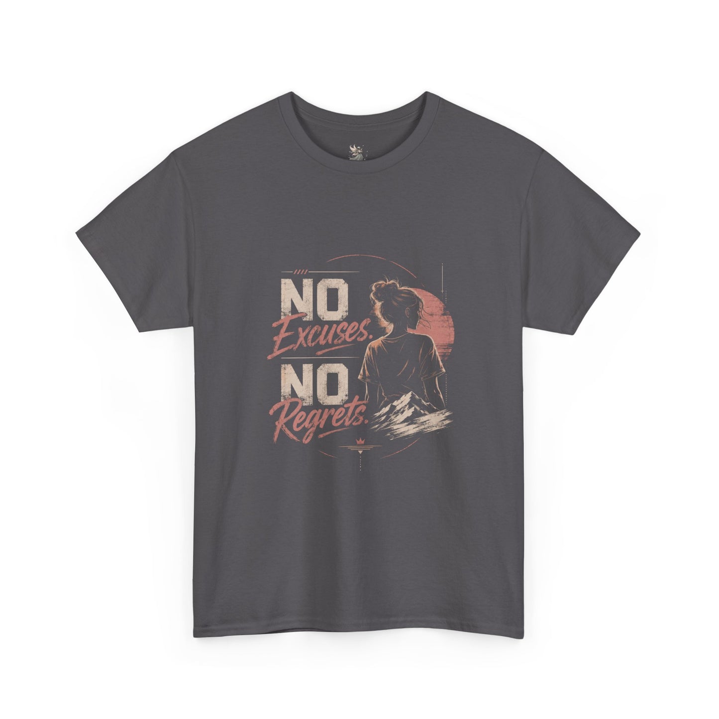 No Excuses No Regrets Tee | Motivational Graphic T-Shirt | Silhouette Design