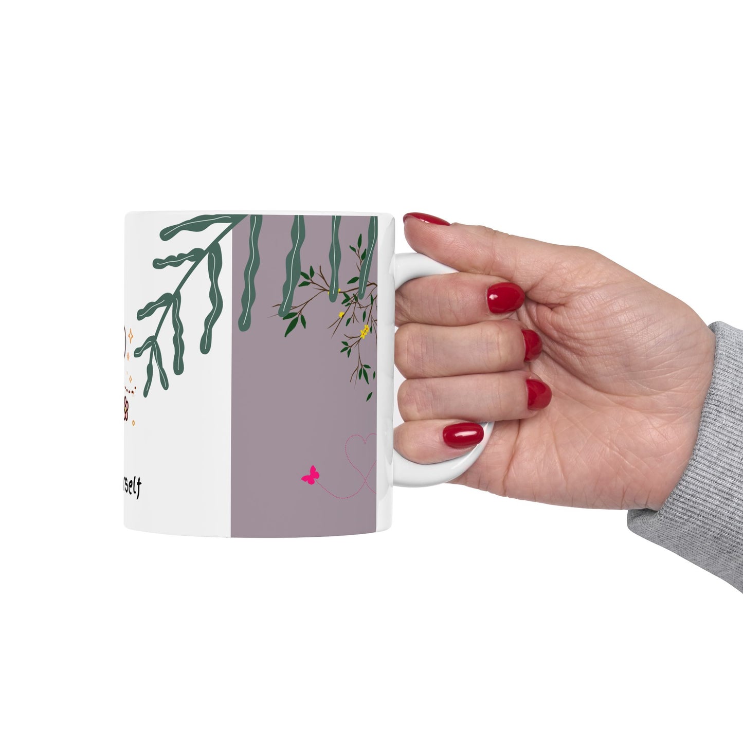 Whimsical Bee-Themed Ceramic Mug - Perfect for Tea Lovers, Gifts for Her, Inspirational Coffee Cup, Nature Lovers' Gift, Floral Drinkware
