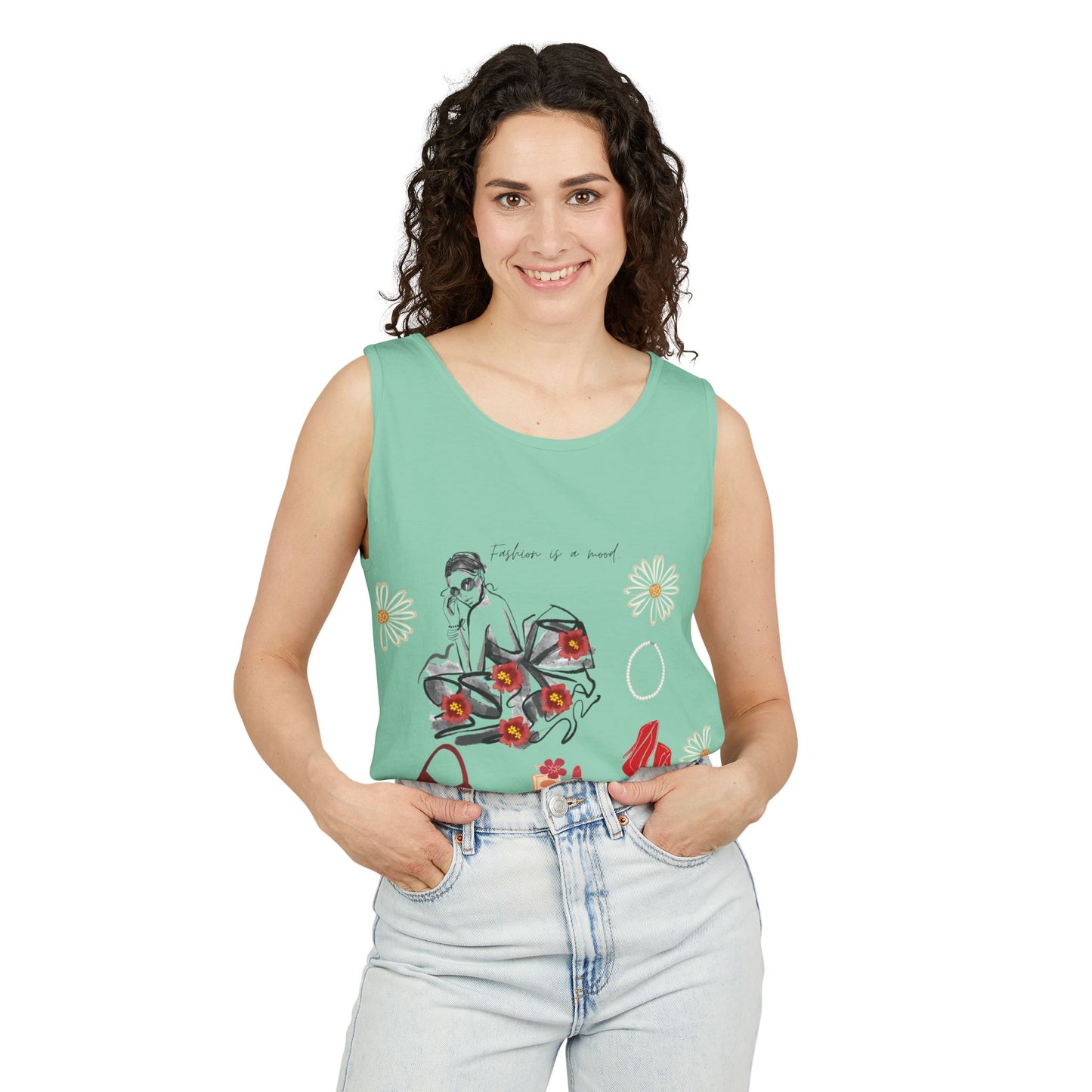 Stylish Fashionista Tank Top, trendsetter tank, summer apparel, gift for fashion lovers, casual chic top, vibrant summer style