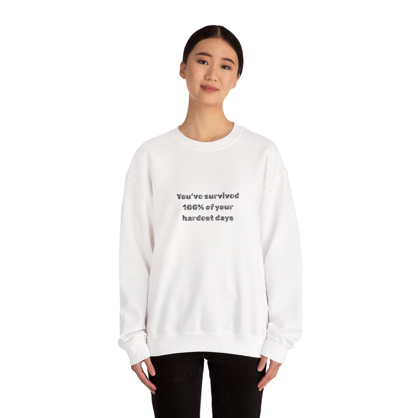 Minimalist Chest Quote Sweatshirt | Subtle Typographic Design