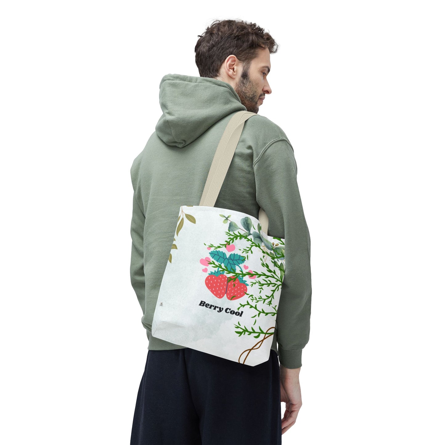 Berry Cool Tote Bag, Spring Fashion Accessory, Eco-Friendly Shopping Bag, Gift for Her, Floral Tote