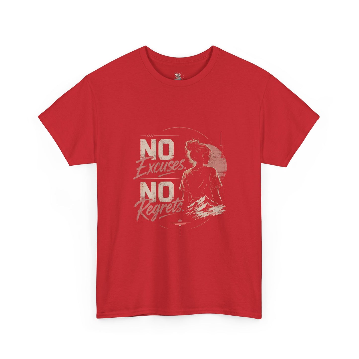 No Excuses No Regrets Tee | Motivational Graphic T-Shirt | Silhouette Design