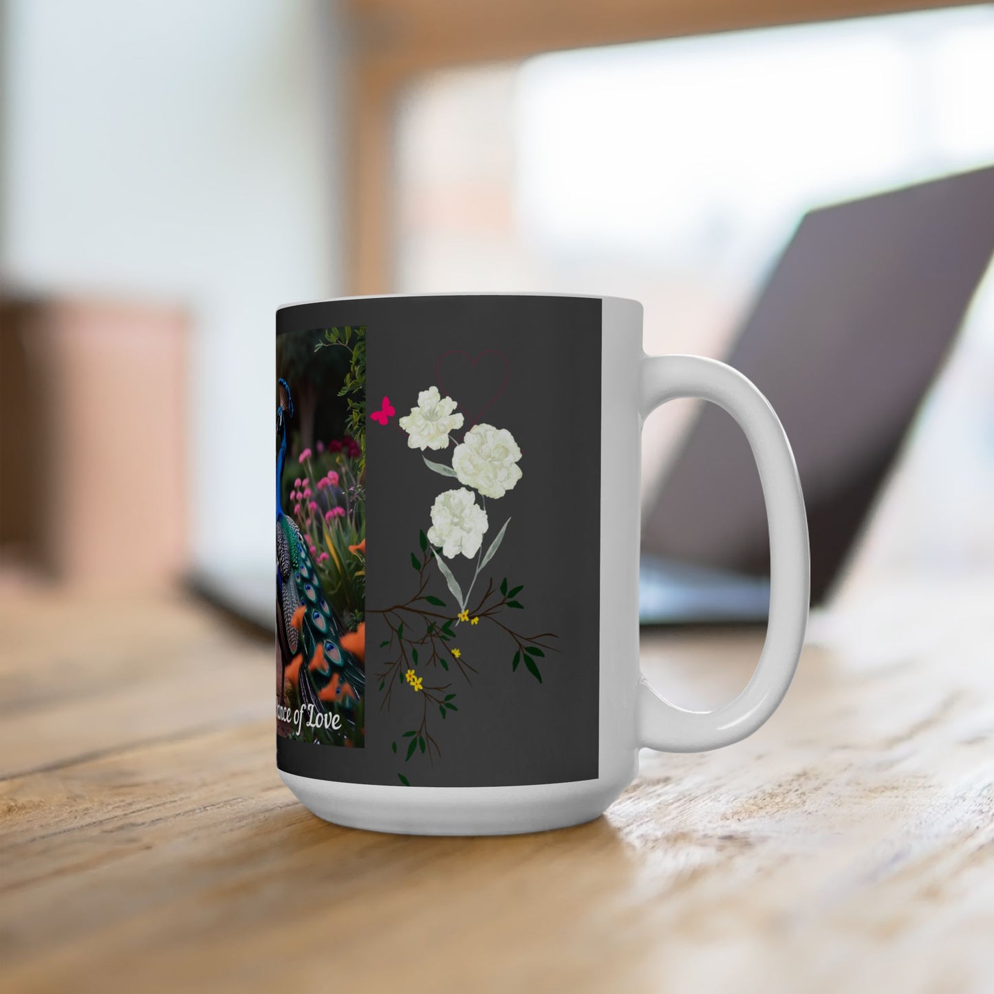 Peacock Pair Love Ceramic Mug - Dance of Love, Gift for Nature Lovers, Cute Couples Mug, Unique Home Decor, Animal Lover Gift