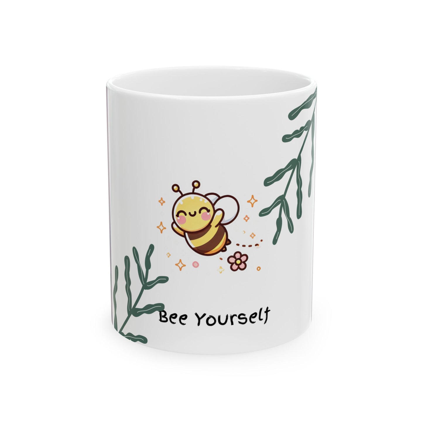 Whimsical Bee-Themed Ceramic Mug - Perfect for Tea Lovers, Gifts for Her, Inspirational Coffee Cup, Nature Lovers' Gift, Floral Drinkware
