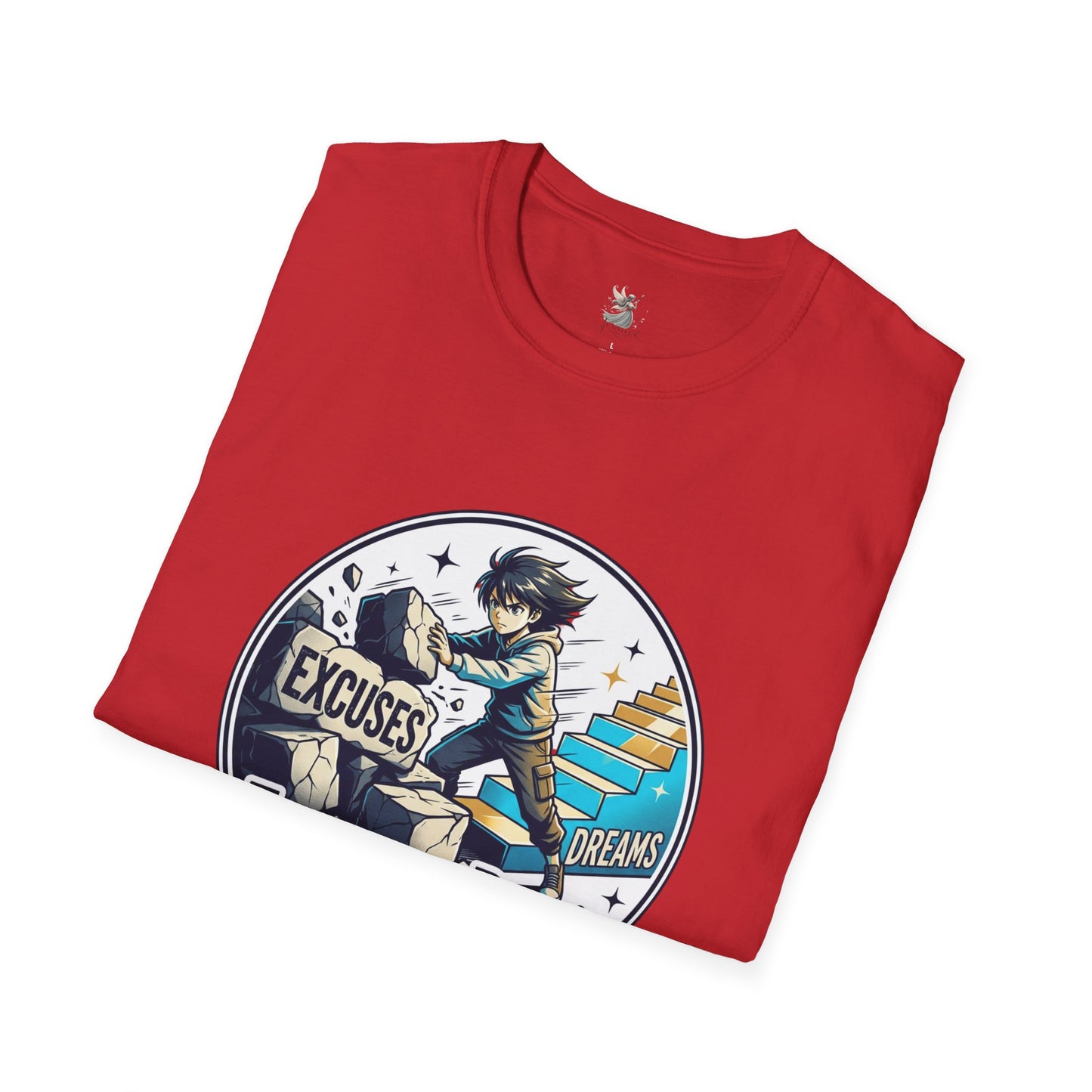 Excuses Don't Build Dreams T-Shirt — Motivational Skateboard Graphic Tee